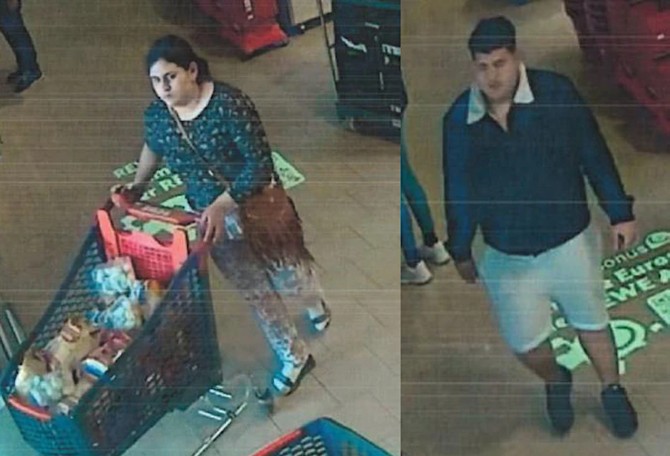 Diese zwei Personen sollen mutmaßlich in einem Supermarkt Lebensmittel geklaut haben, darunter jede Menge Kaffee. Die Polizei Brandenburg fahndet jetzt nach ihnen.