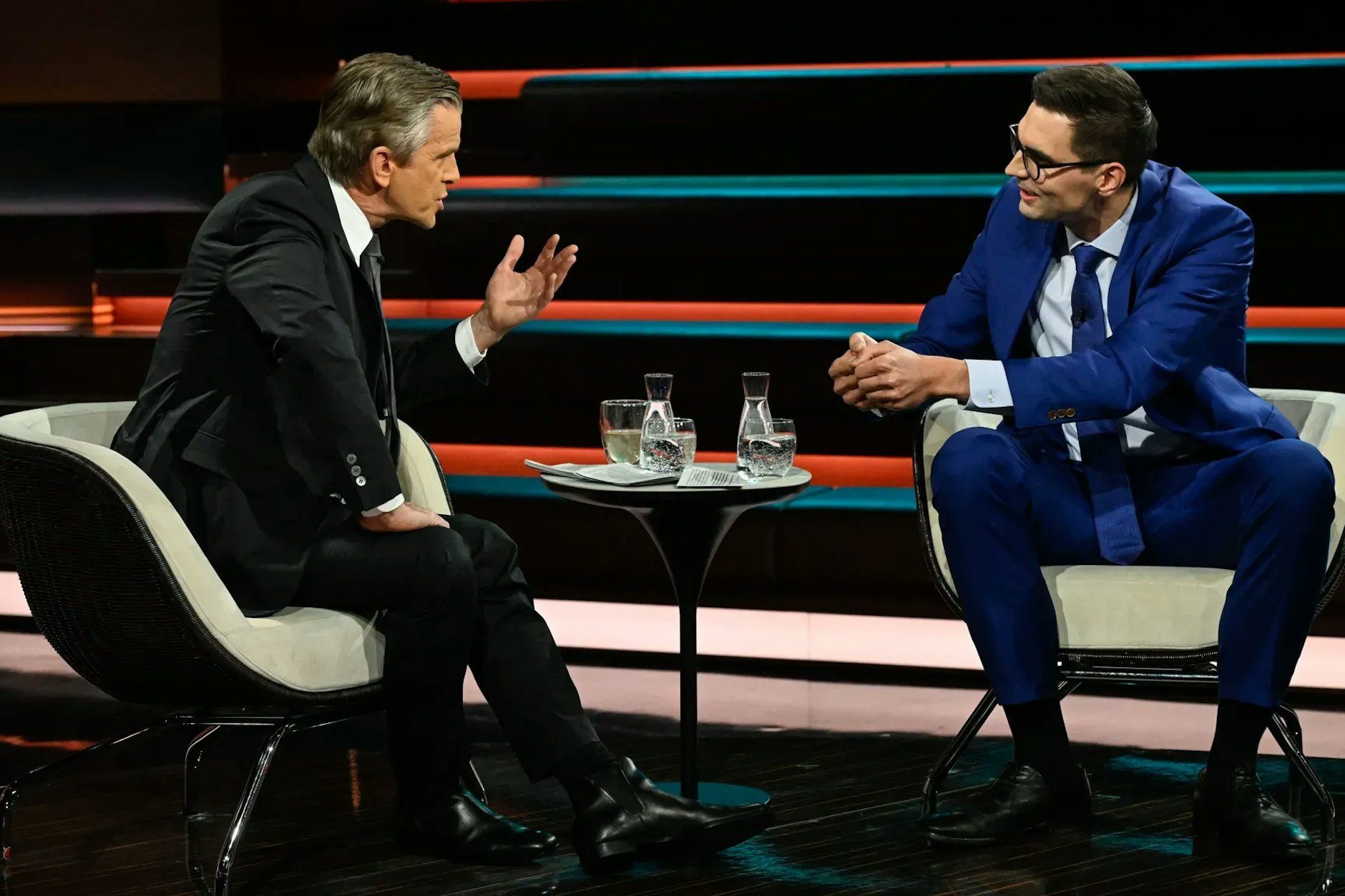 Markus Lanz (l) diskutierte in seiner Sendung am Mittwochabend hitzig mit Sepp Müller (CDU)