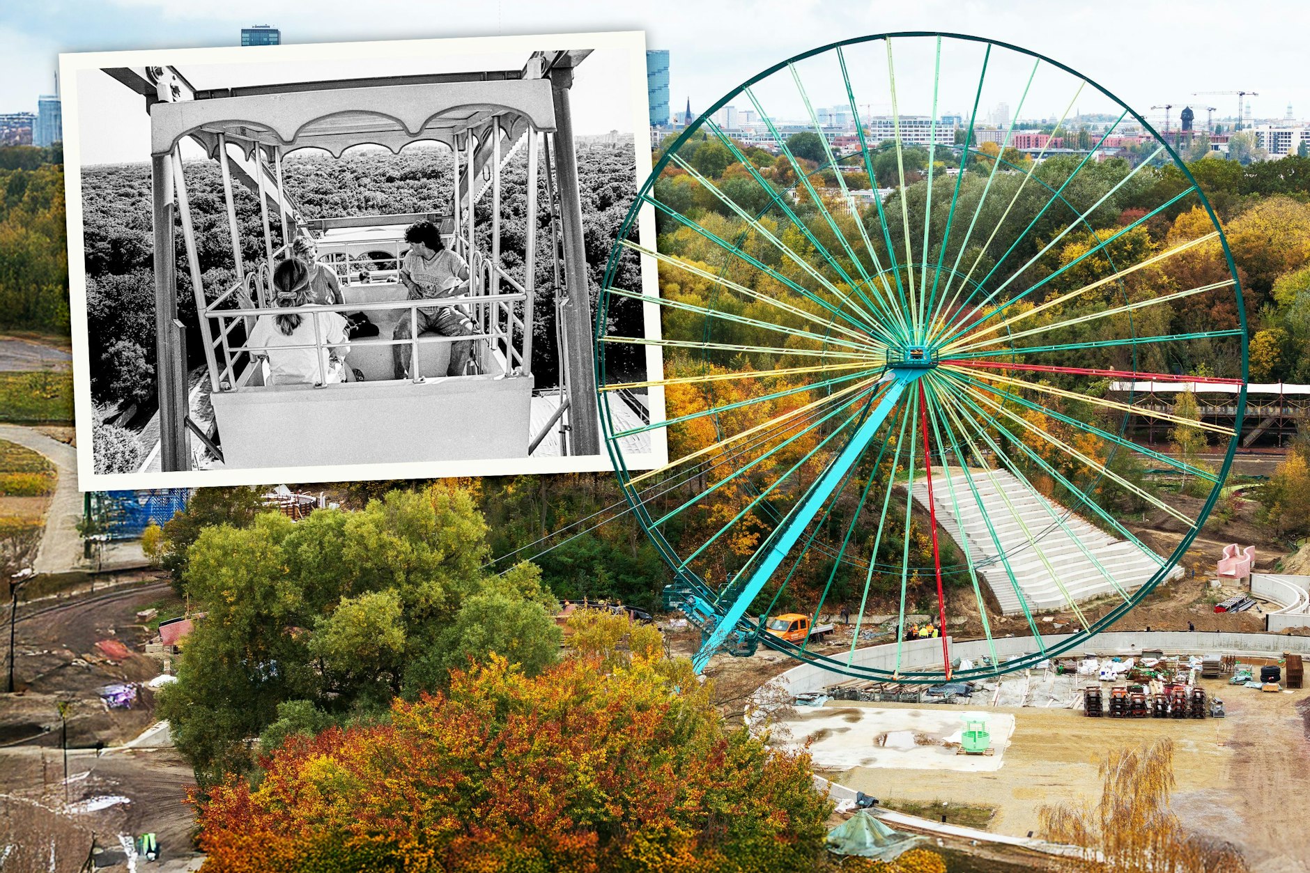 Hammer im Spreepark: Riesenrad dreht sich mit Gondeln aus der DDR