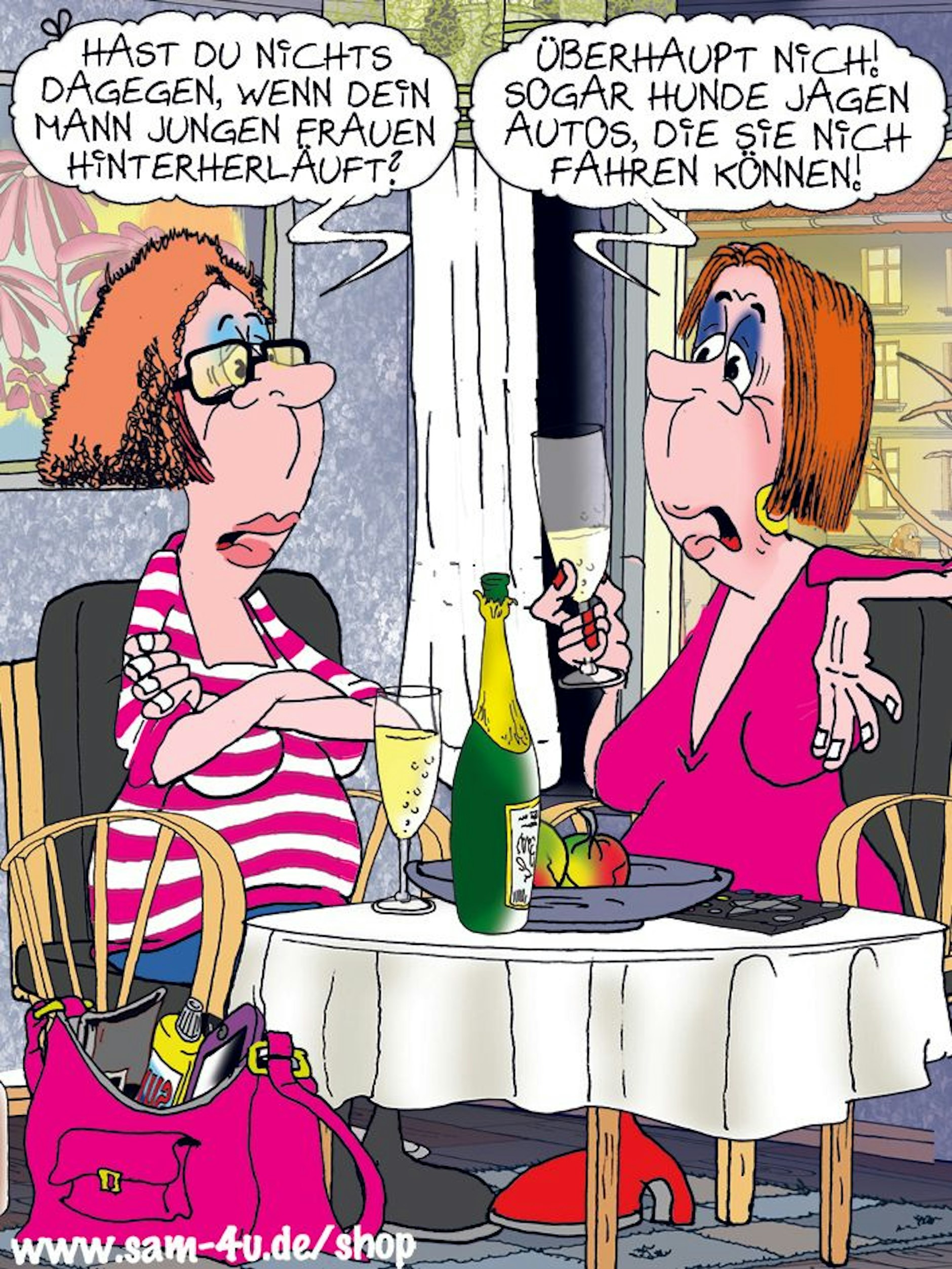 Der Cartoon des Tages kommt auch am Sonntag von unserem Zeichner Sam Paff aus Berlin. Er gehört jeden Tag in unsere Rubrik Witz des Tages.
