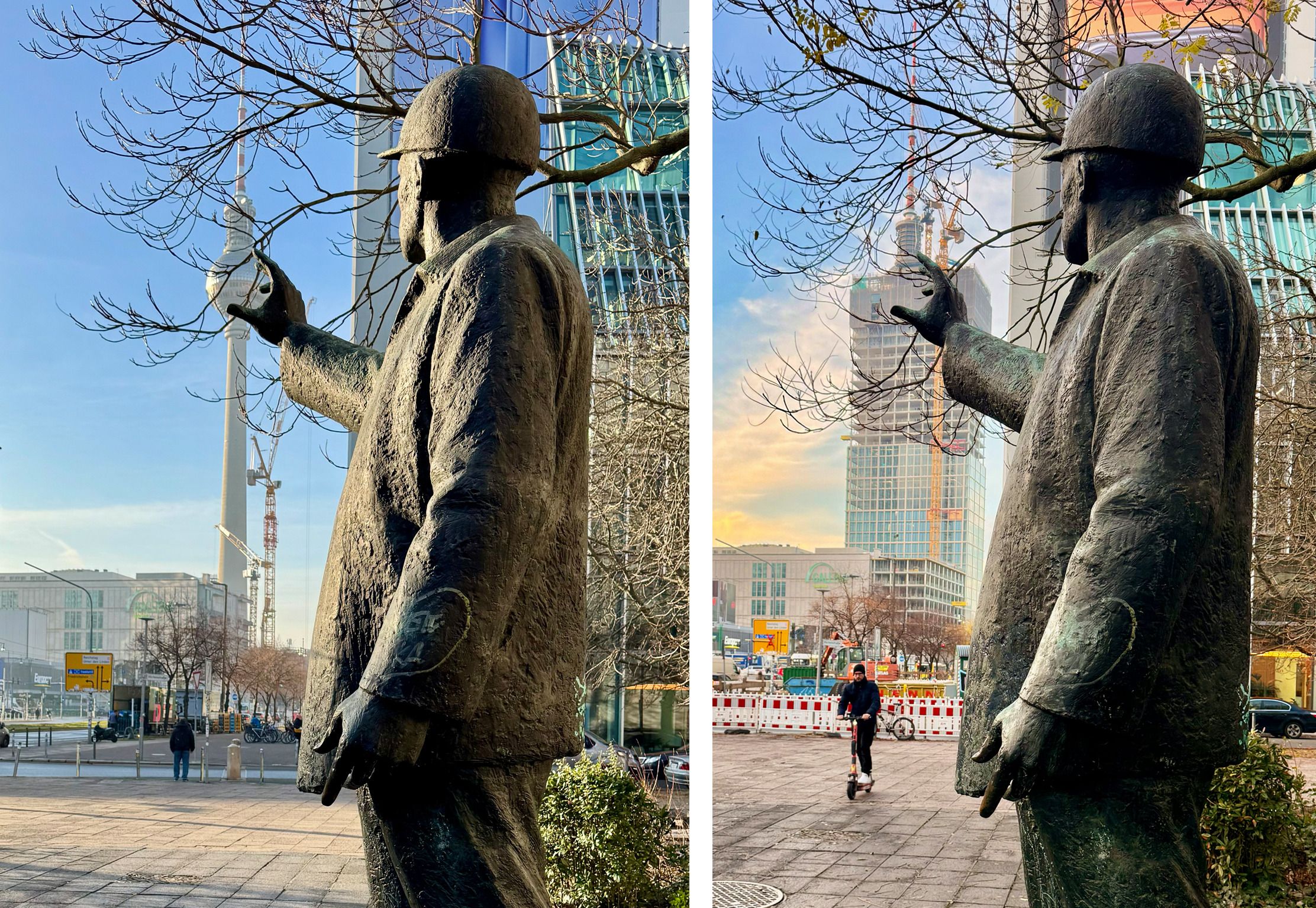 Neues Hochhaus am Alex: „The Berlinian“ schiebt sich zwischen Bauarbeiter und Fernsehturmkugel