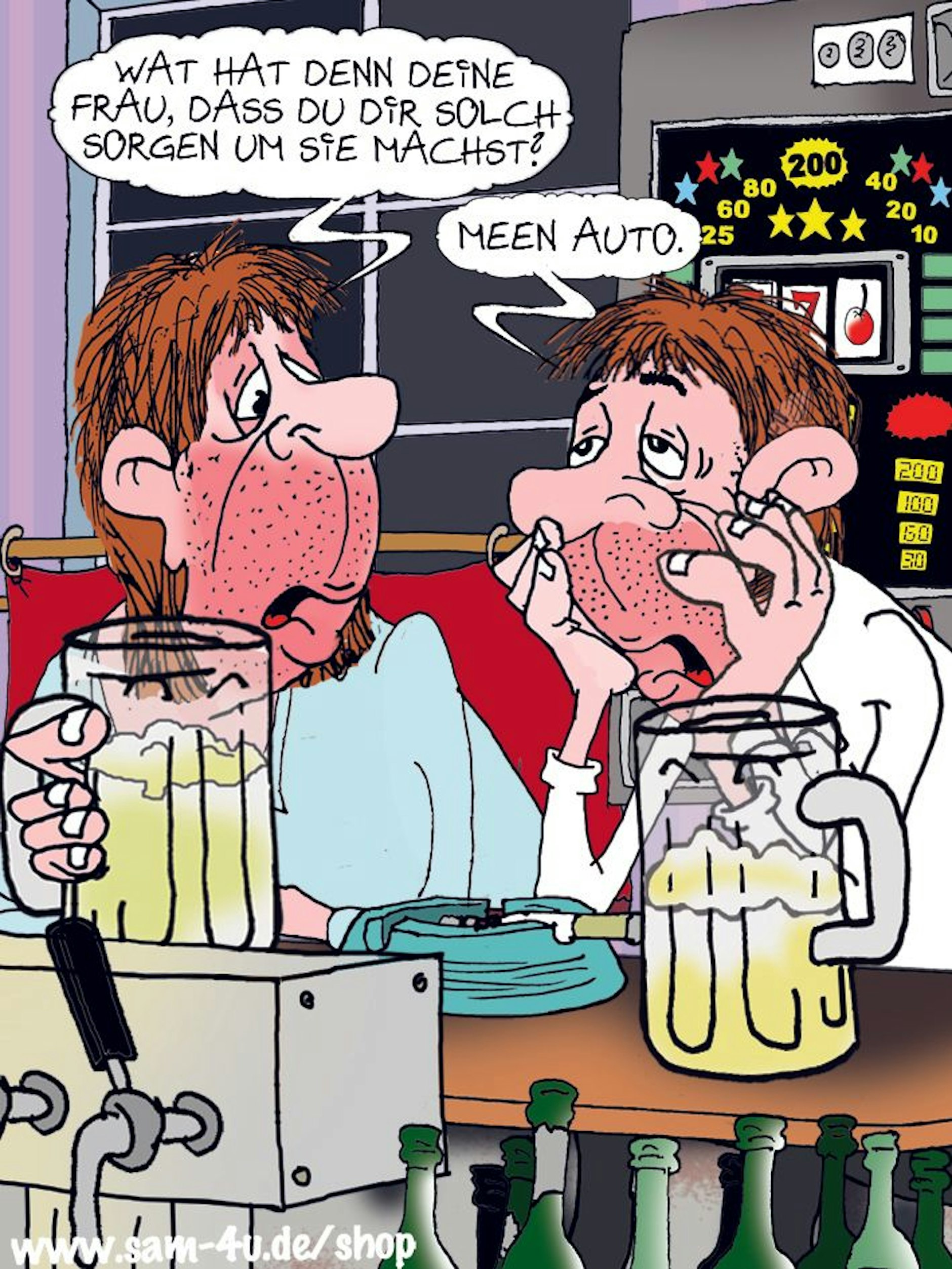 Der Cartoon des Tages kommt heute von unserem Zeichner Sam Paff aus Berlin. Er schickt Sie mit seinem Berliner Humor in den Tag!