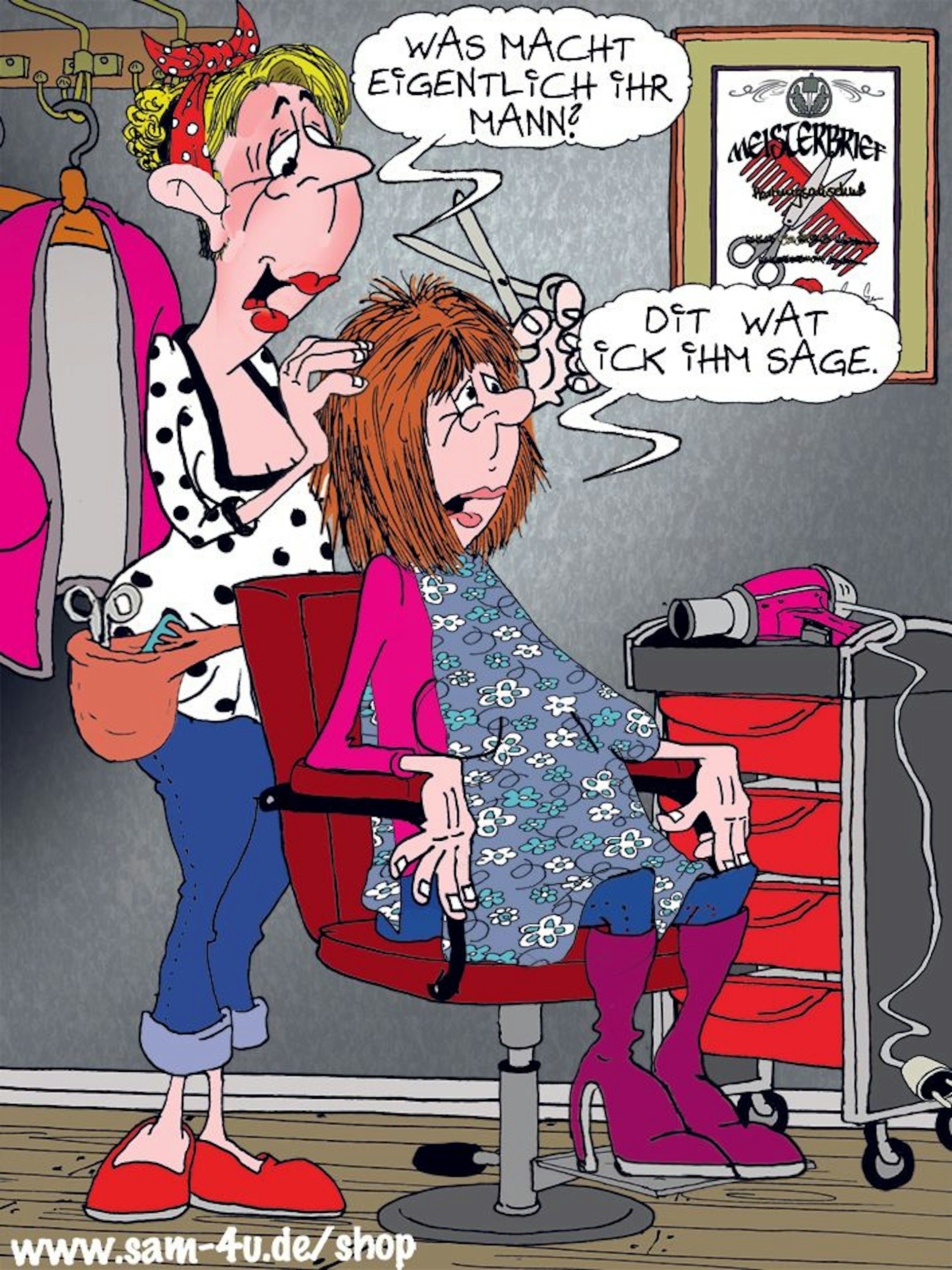 Der Cartoon des Tages kommt auch heute von unserem Zeichner Sam Paff aus Berlin. Er bereichert mit seinen Zeichnungen jeden Tag unsere Rubrik Witz des Tages.