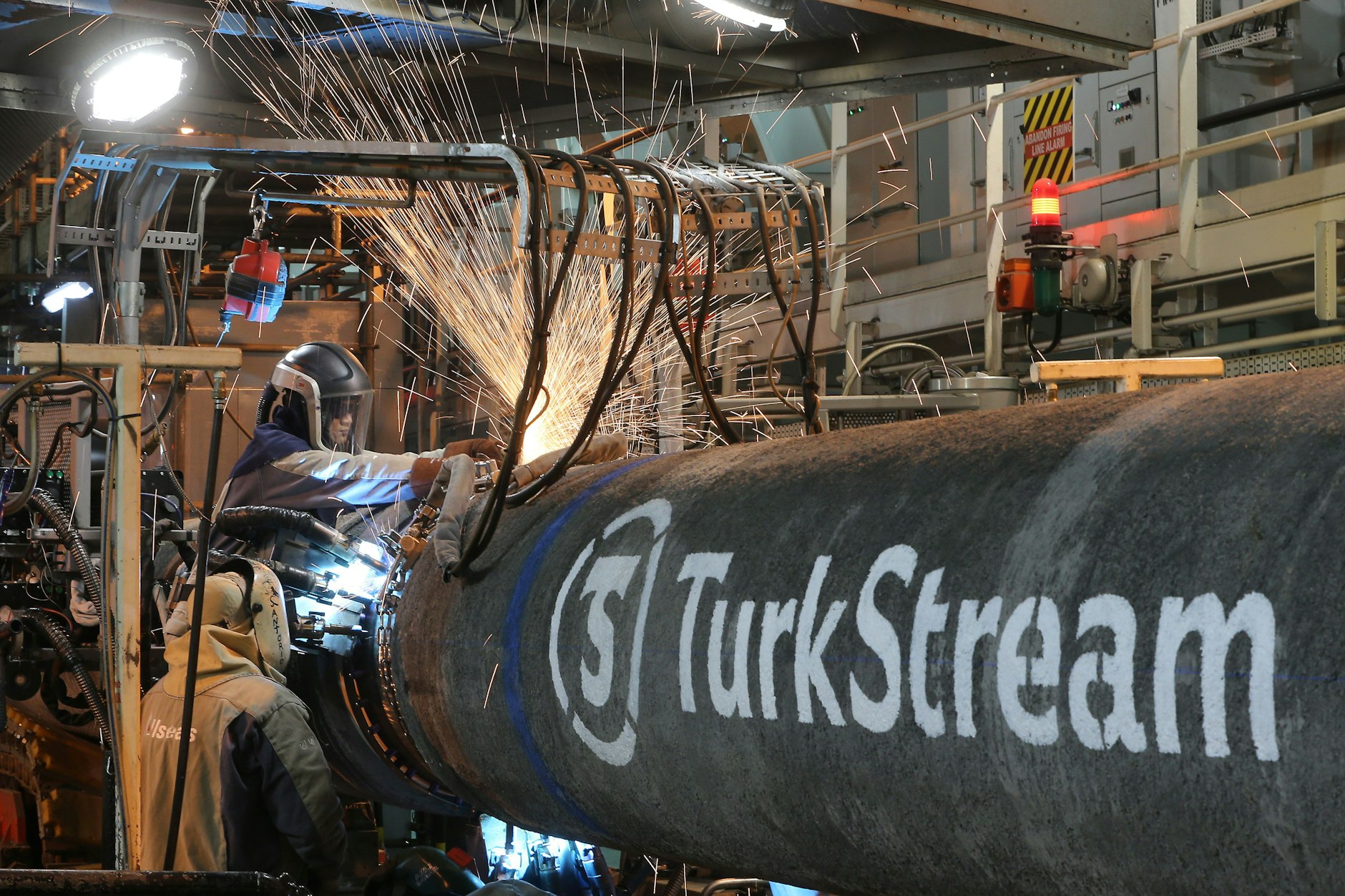 Gazprom hat den Bau des Offshore-Abschnitts der Gaspipeline TurkStream (damals Turkish Stream) im November 2018 abgeschlossen. (Archivbild)