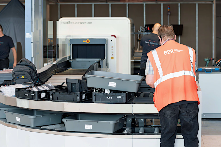 Ein Mitarbeiter am Flughafen BER (Symbolbild)
