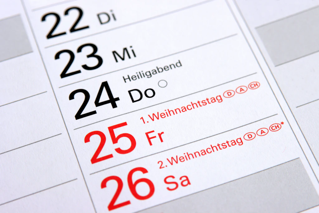 2026 fällt der zweite Weihnachtsfeiertag auf einen Samstag – und bringt deshalb keinen freien Tag.