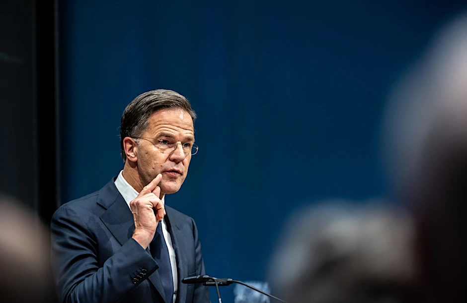 Nato-Generalsekretär Mark Rutte hält eine Rede in den Räumen der Bayerischen Landesvertretung in Berlin.