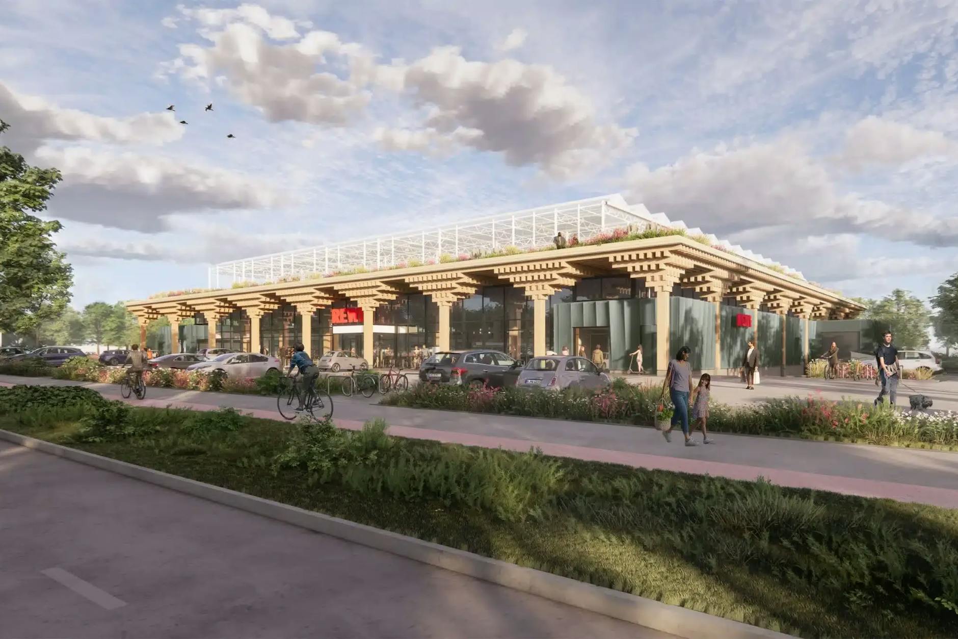 Der neue Rewe in Lankwitz wird ein imposanter Anblick, wenn man sich die Pläne so ansieht.