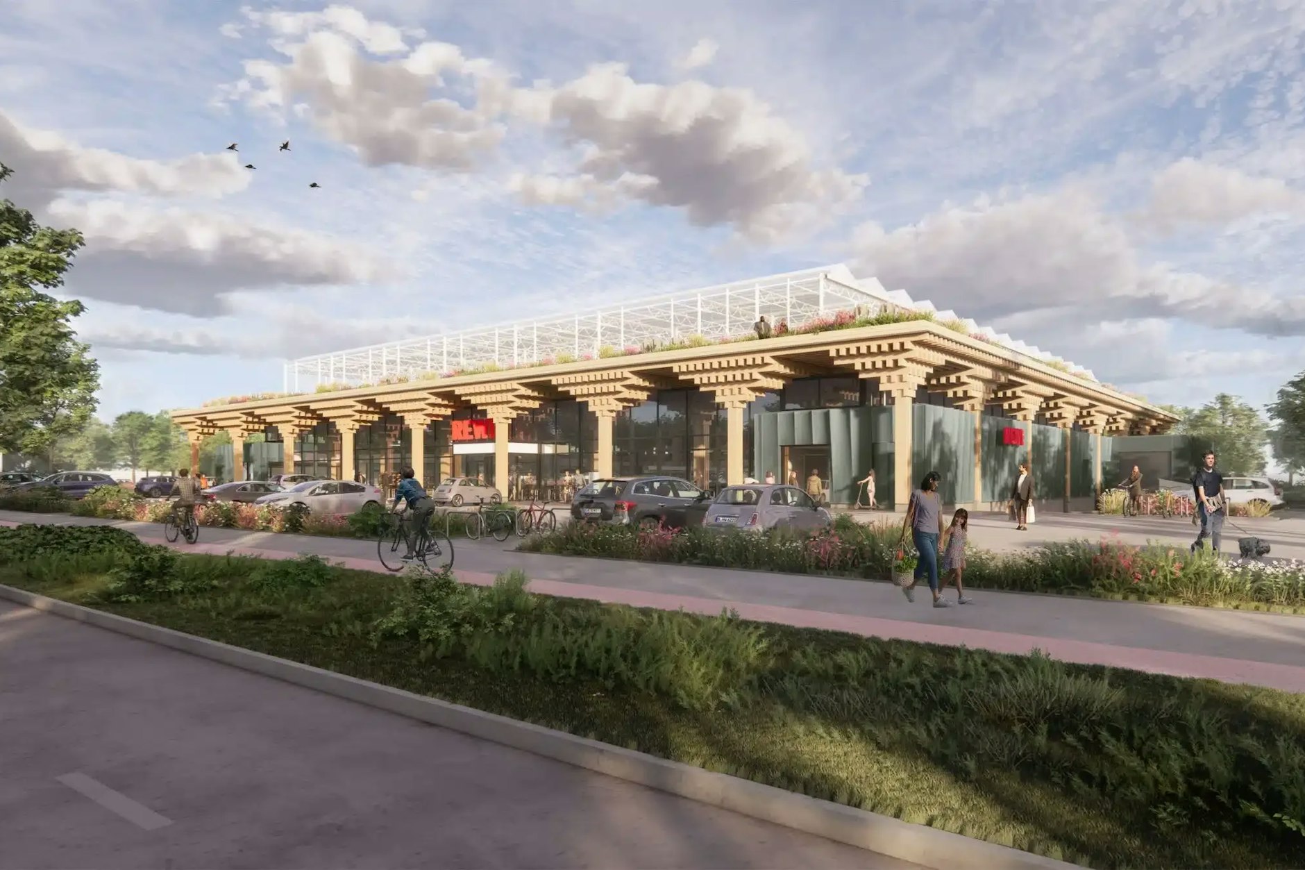 Der neue Rewe in Lankwitz wird ein imposanter Anblick, wenn man sich die Pläne so ansieht.