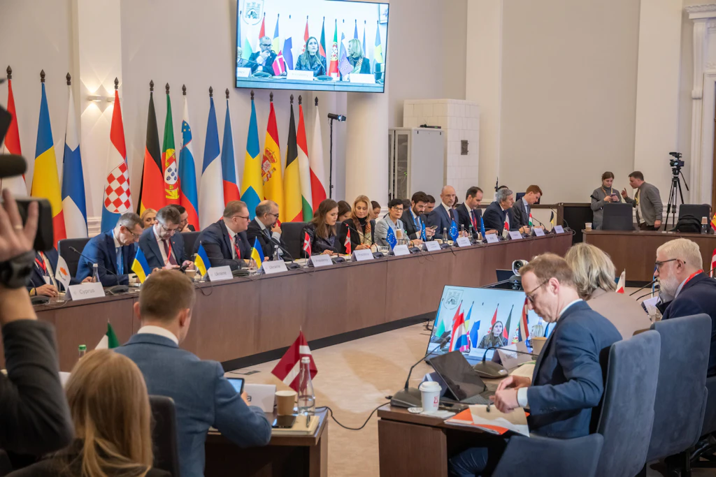 Die EU-Minister der Mitgliedstaaten bei ihrem informellen Treffen in Lwiw, Ukraine
