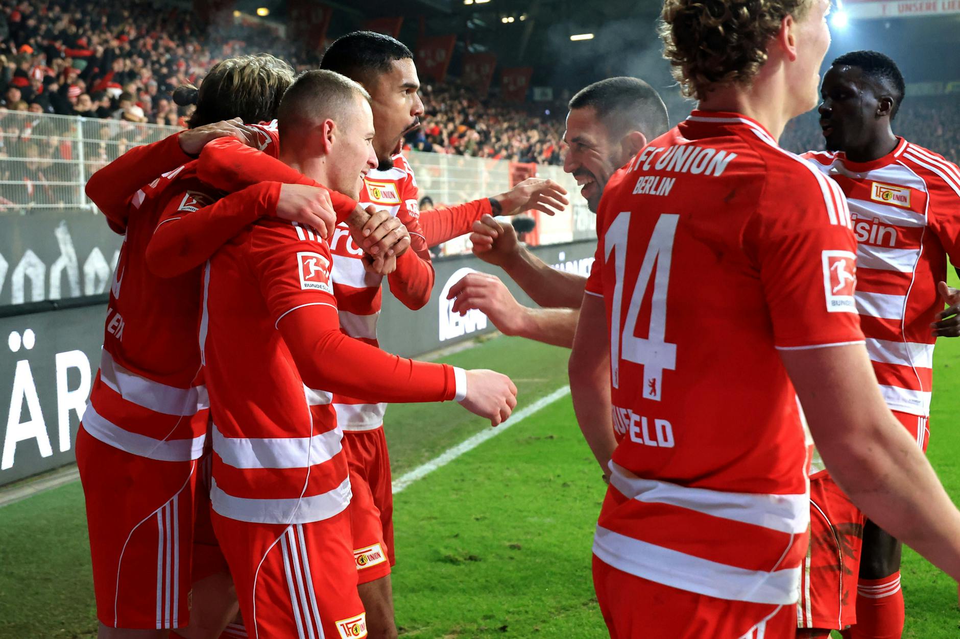 Grenzenloser Jubel: Nach 54 Spielen schießt Tim Skarke endlich ein Tor für den 1. FC Union Berlin.