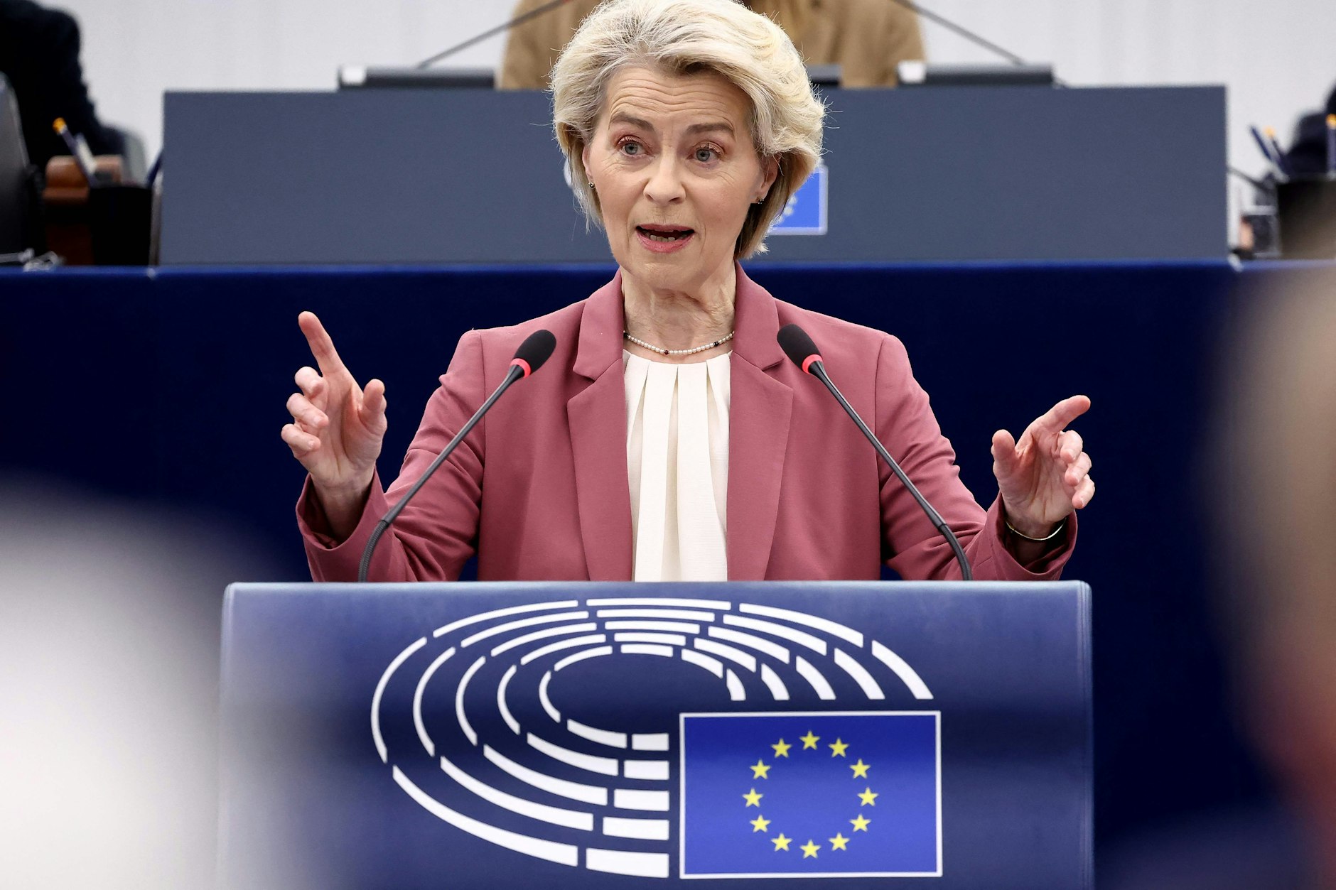 Ursula von der Leyen am Mittwoch im EU-Parlament.