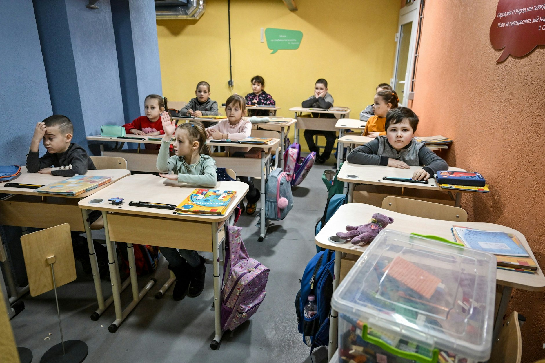 Unterricht in Saporischschja während eines Luftalarms.