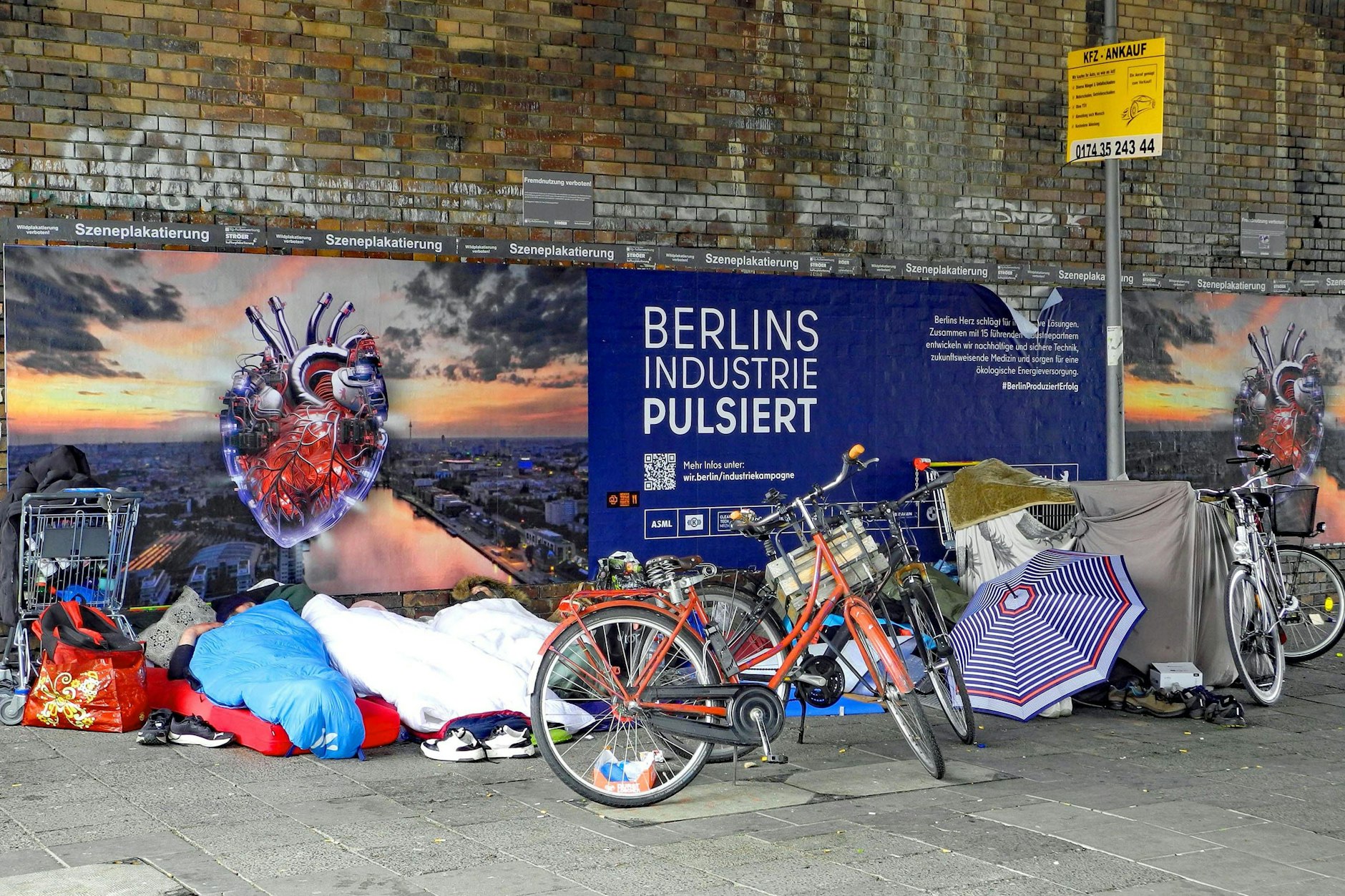 Ein Obdachlosencamp in Berlin