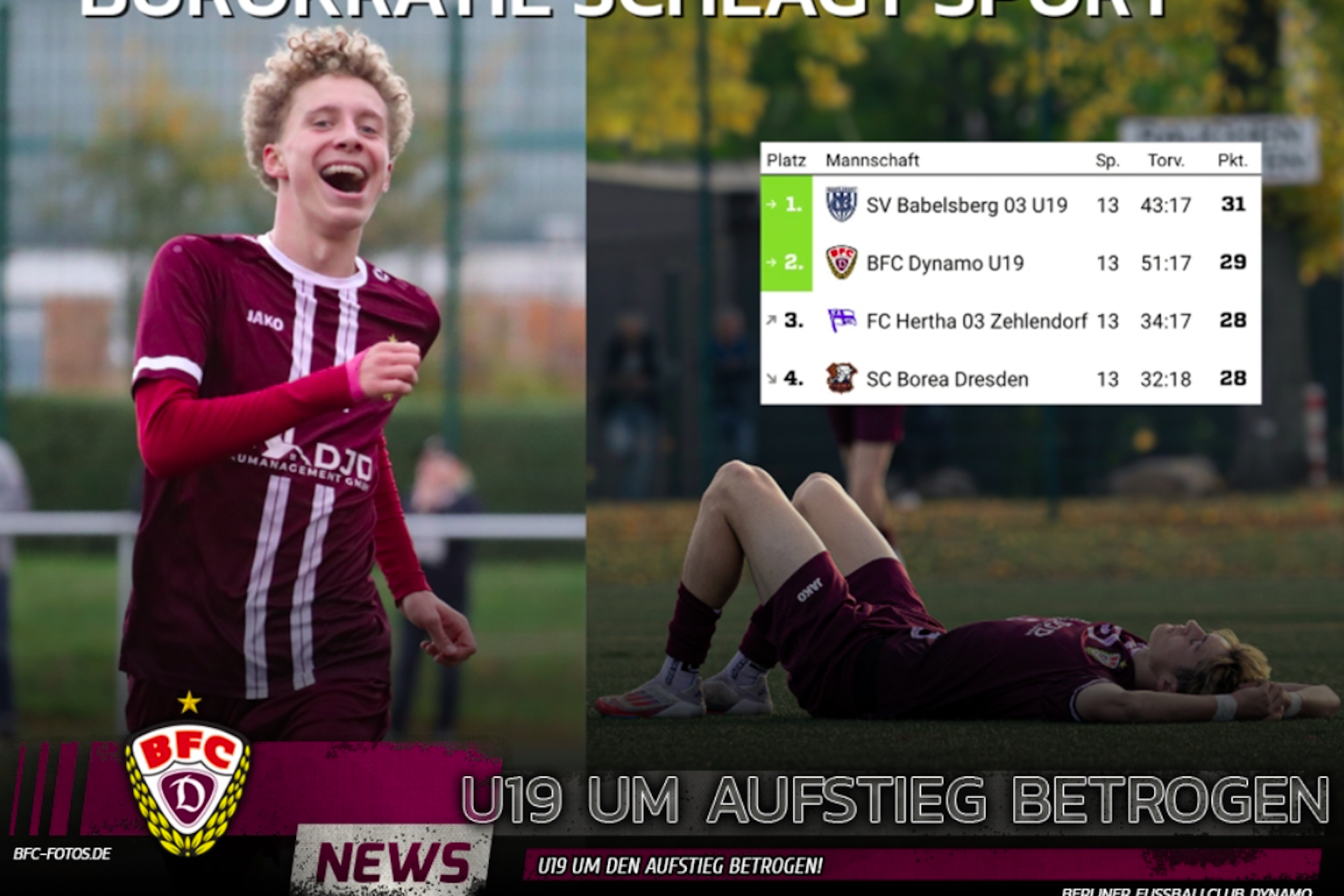 Der BFC hat sich in seinen sozialen Medien bereits deutlich positioniert.