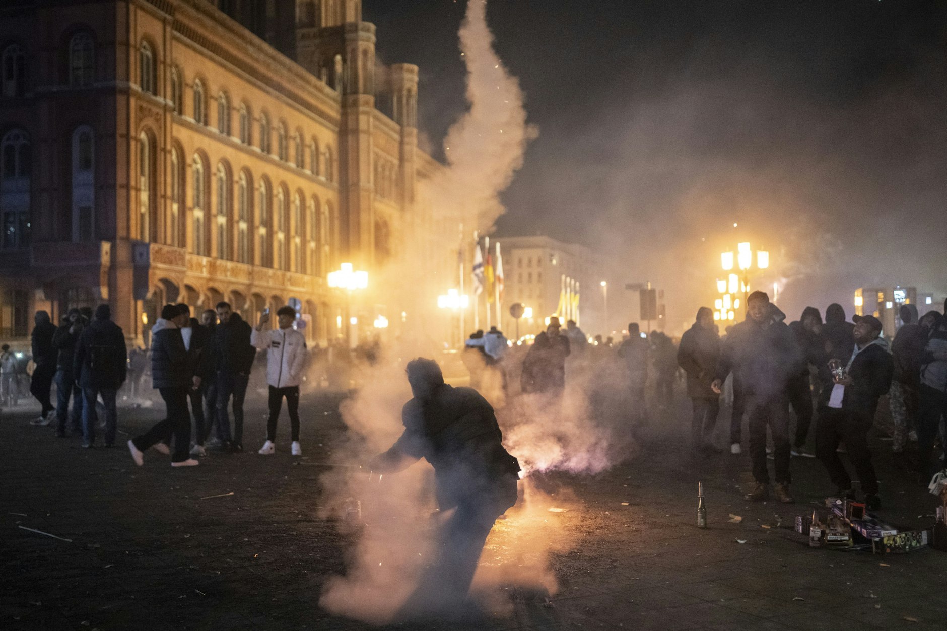 Silvester am Roten Rathaus in Berlin