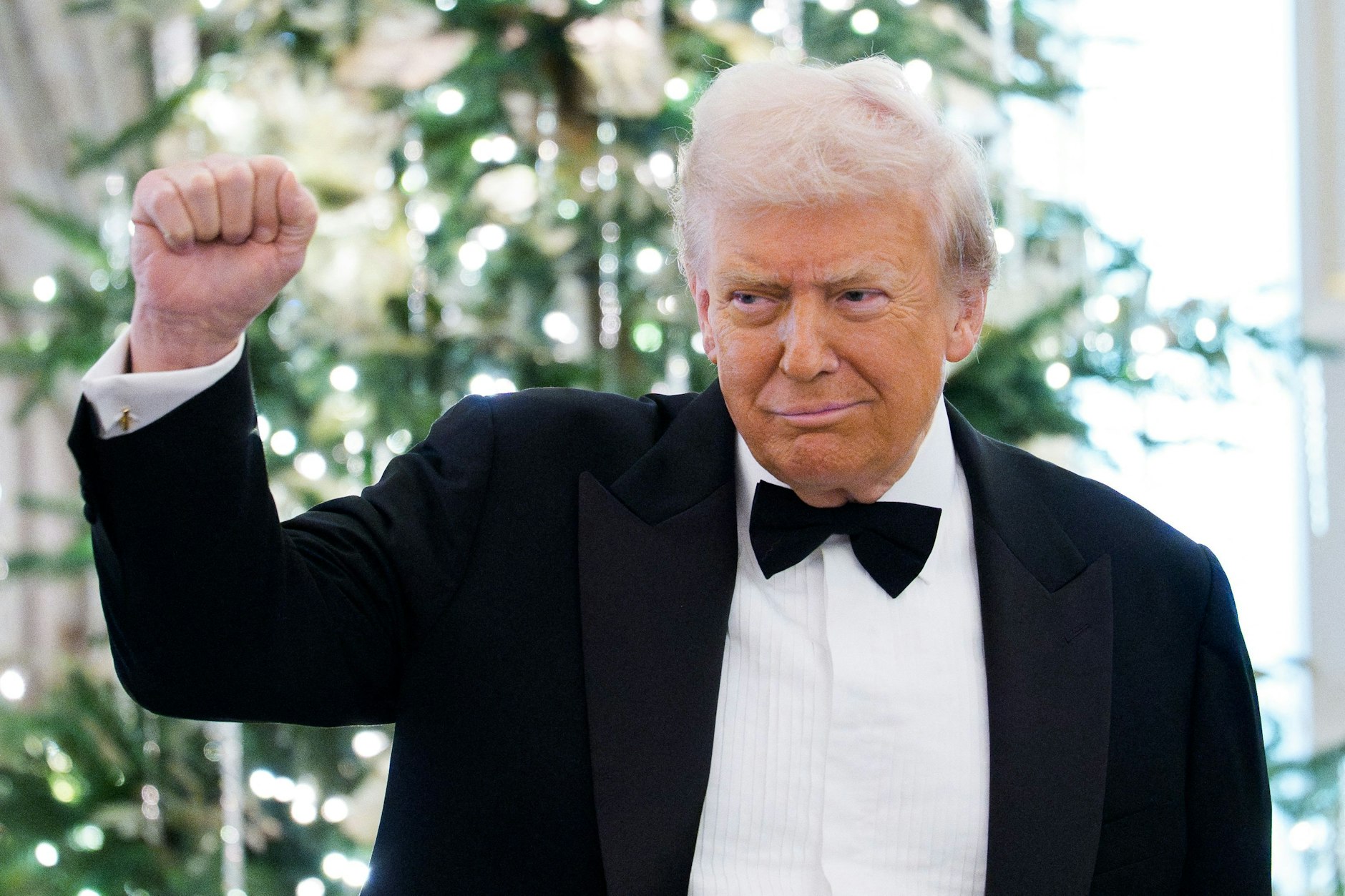 US-Präsident Donald Trump beim Abendessen zur Verleihung der Kennedy-Center-Ehrenmedaillen im US-Außenministerium am 6. Dezember 2025 in Washington.