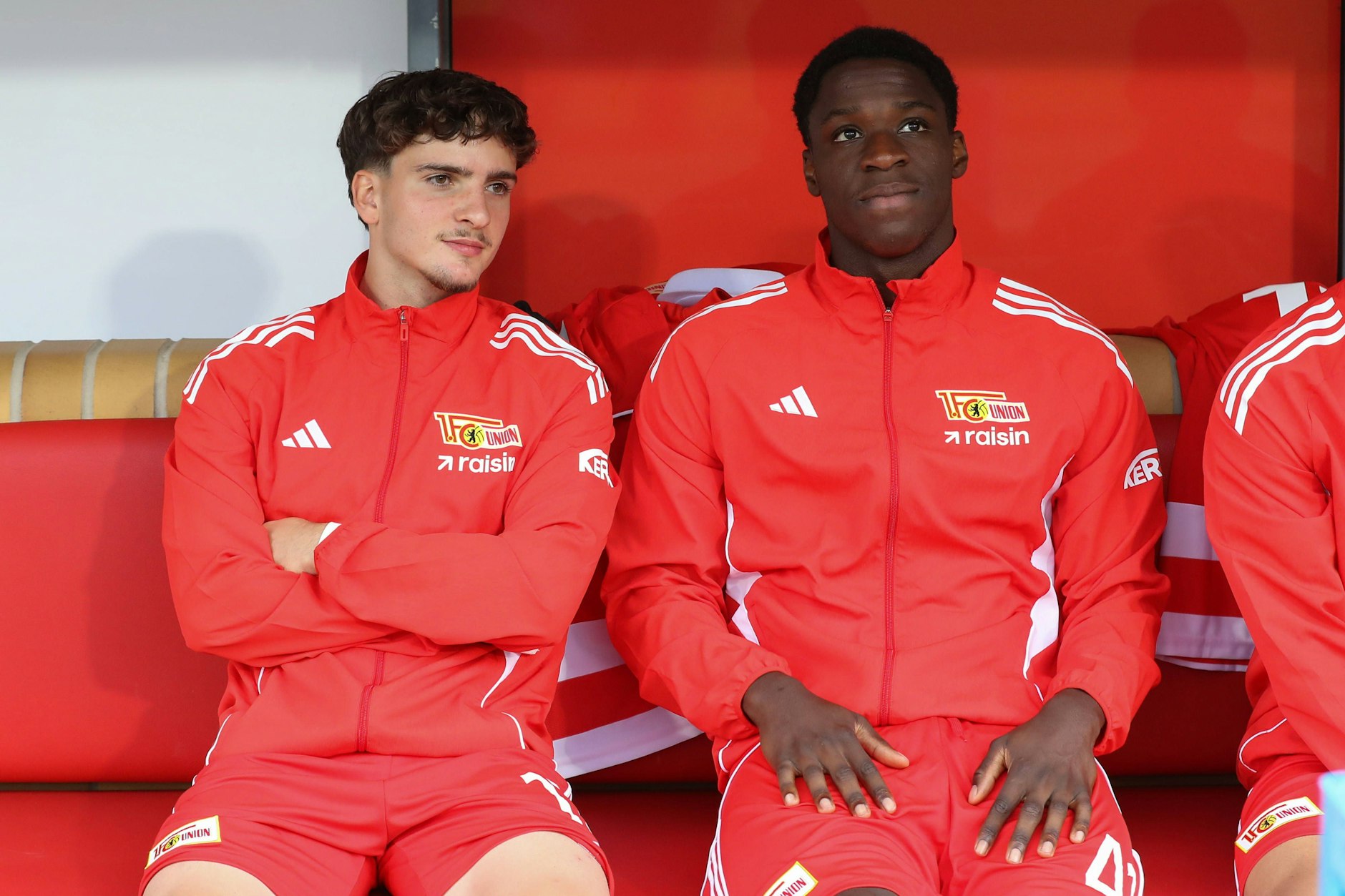 David Preu (l.) und Oluwaseun Ogbemudia will Union-Manager Horst Heldt gerne ebenfalls verleihen. Die Nachwuchskräfte sollen Spielpraxis sammeln.