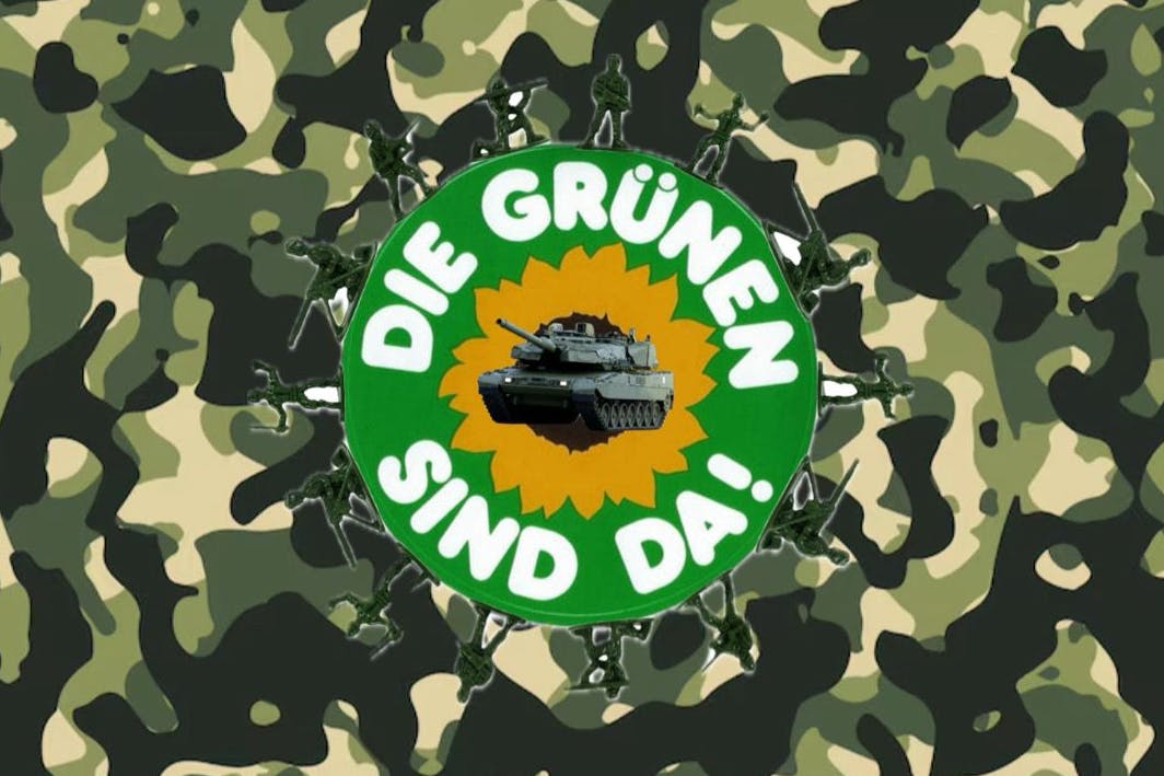 „Friedenspartei – jetzt auch in Tarnfarben“.
