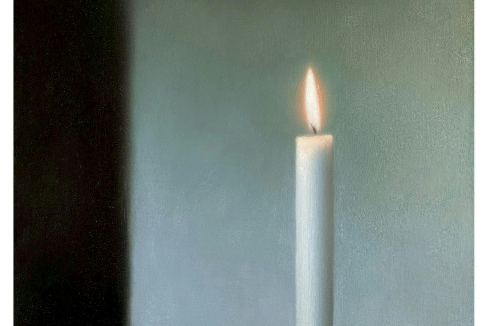 Die „Kerze“, das Zeichen der niemals sterbenden Hoffnung, gemalt von Gerhard Richter 1982. (Ausschnitt vom Hochformat)