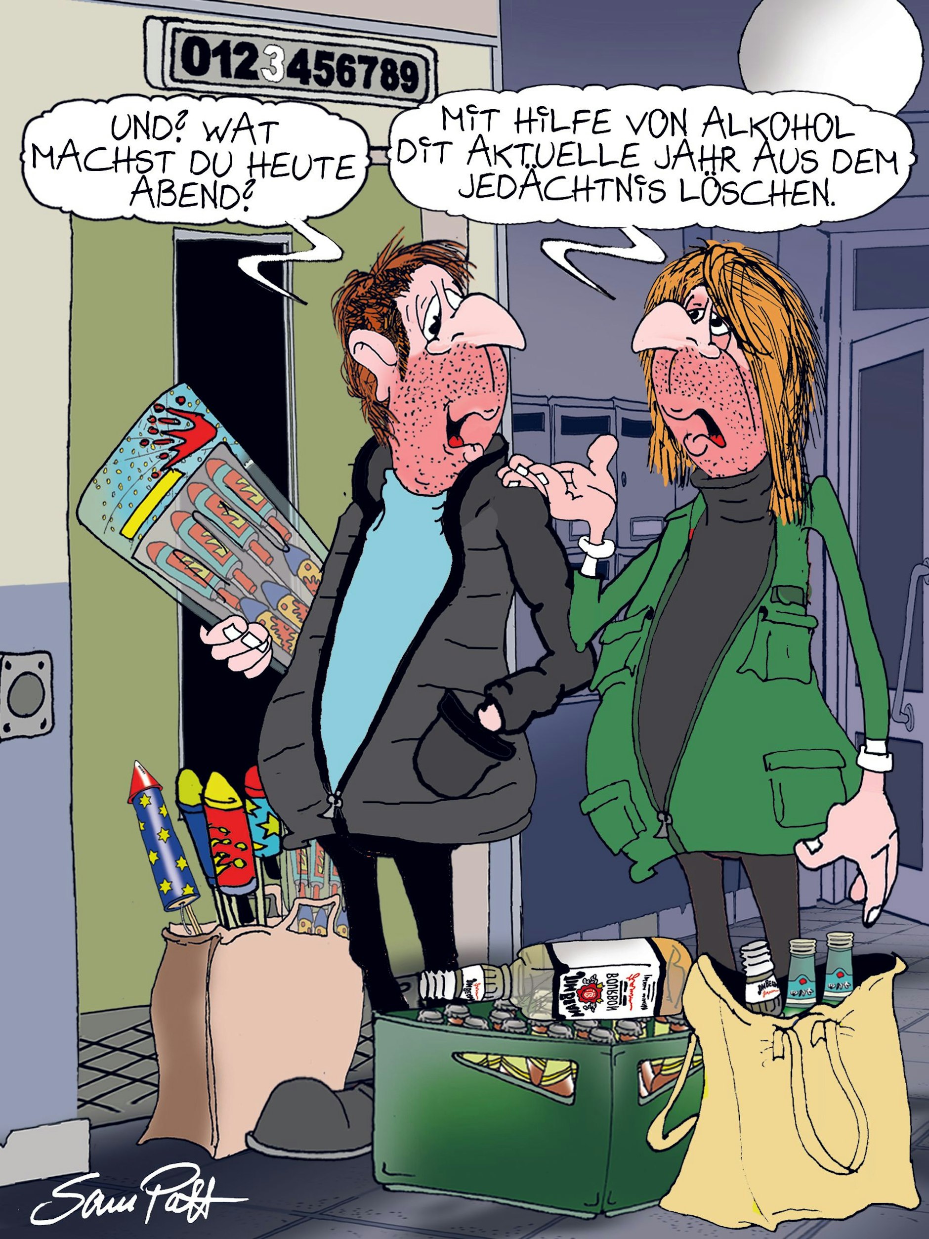 Unser Zeichner Sam Paff aus Berlin verwöhnt Sie in seinem Cartoon des Tages auch am letzten Tag des Jahres mit einer ordentlichen Portion Humor.