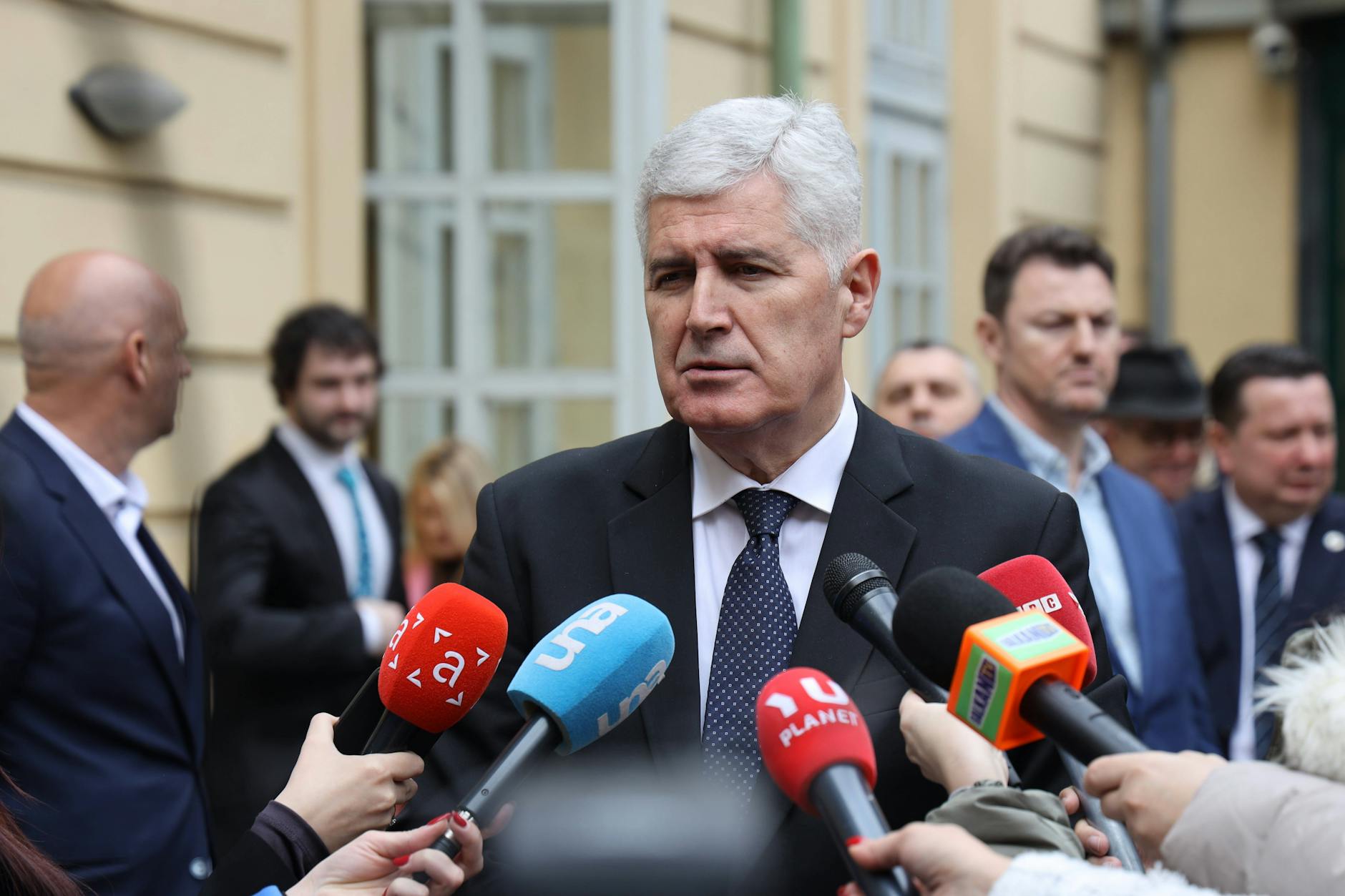 Dragan Covic, Vorsitzender der nationalistischen Kroatischen Demokratischen Gemeinschaft Bosnien und Herzegowina, bei einem Termin in Wien