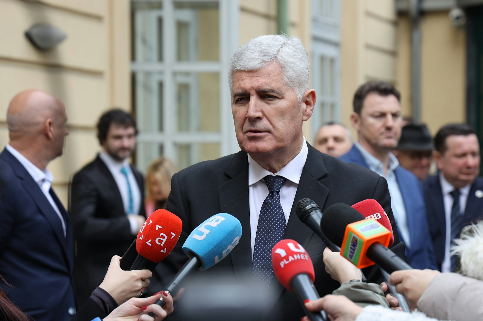 Dragan Covic, Vorsitzender der nationalistischen Kroatischen Demokratischen Gemeinschaft Bosnien und Herzegowina, bei einem Termin in Wien