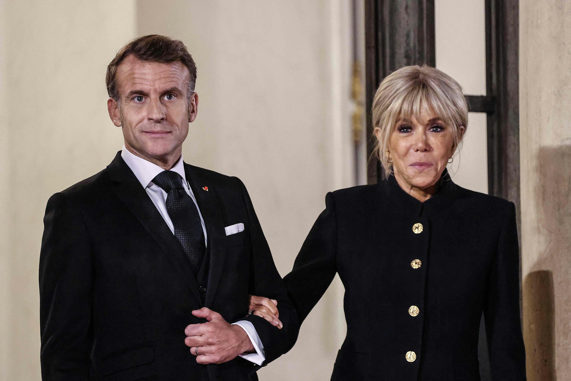 Der französische Präsident Emmanuel Macron und seine Frau Brigitte Macron