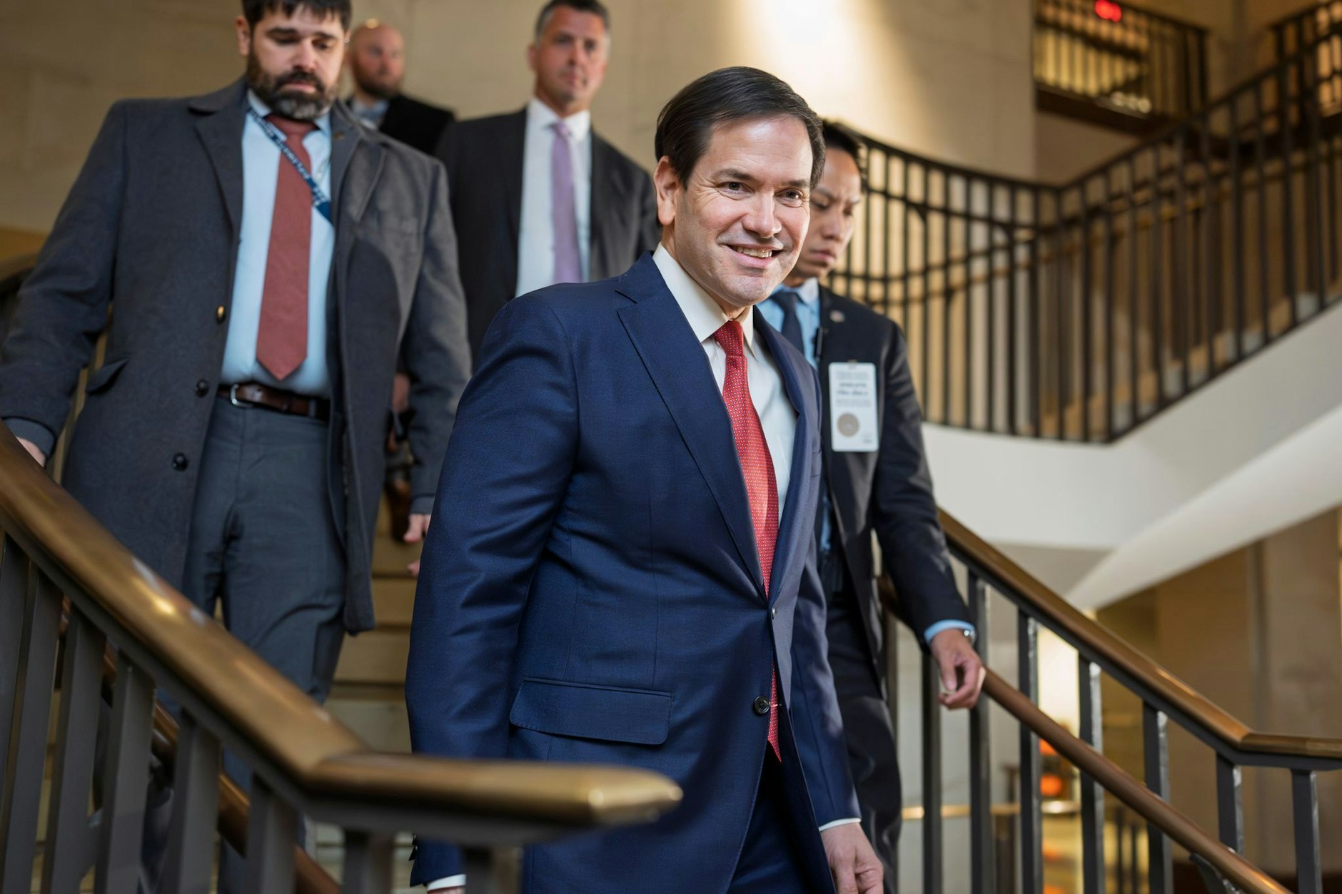 Außenminister Marco Rubio im US-Kapitol vor einer Besprechung&nbsp;über Venezuela mit hochrangigen Gesetzgebern