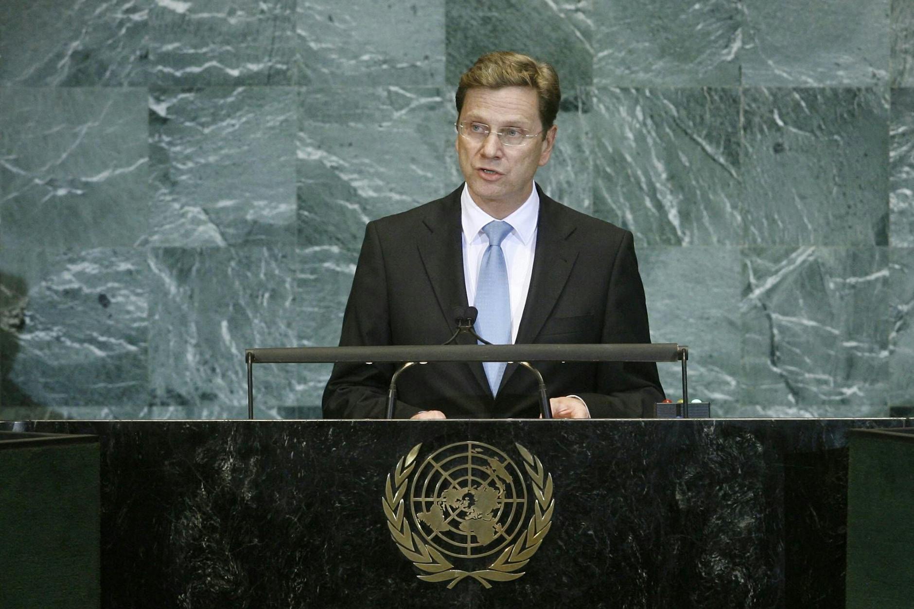 Der damalige Bundesaußenminister Guido Westerwelle spricht im September 2010 vor der Uno-Vollversammlung.