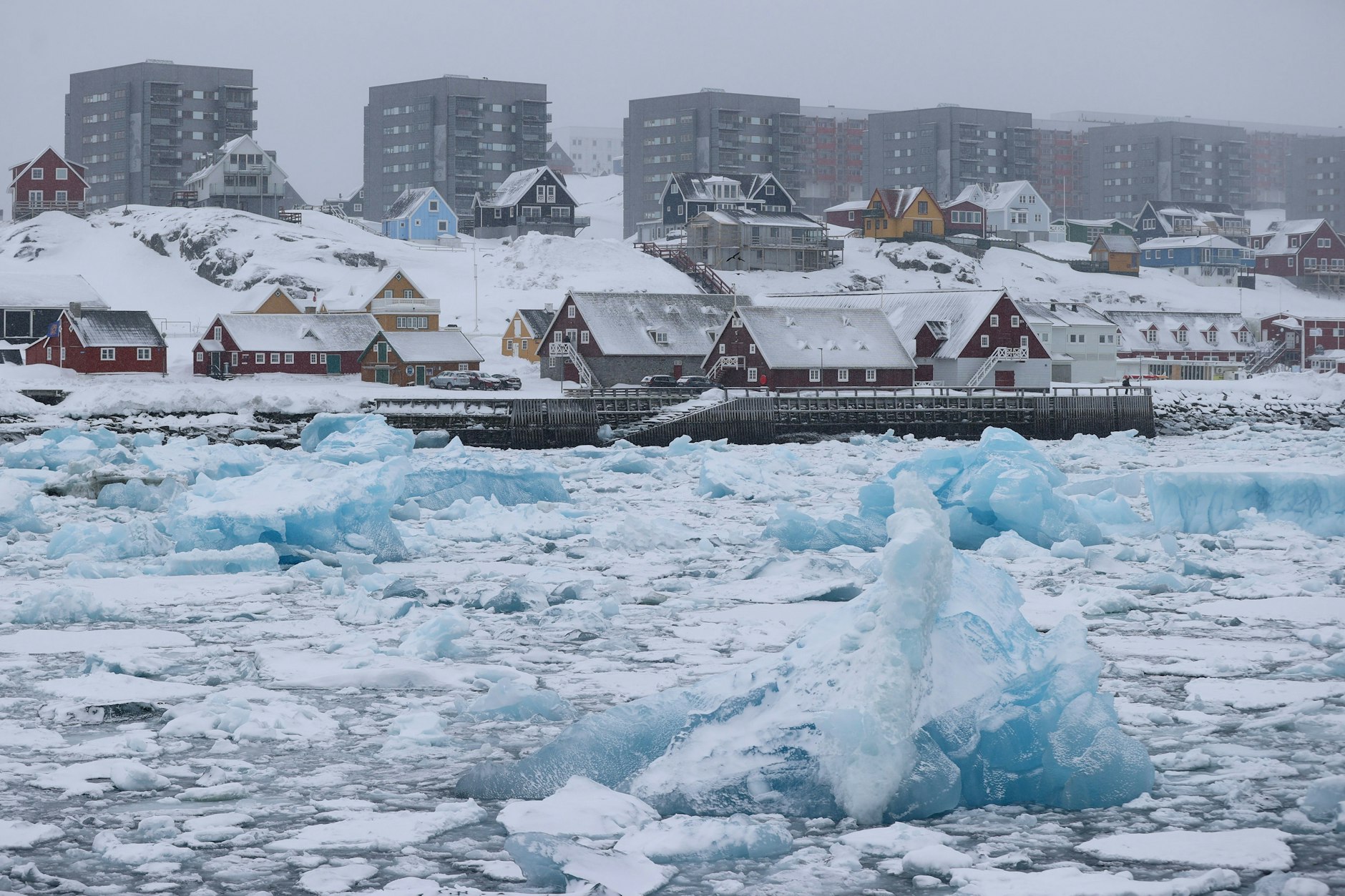 Ein Blick auf Nuuk, die Hauptstadt von Grönland