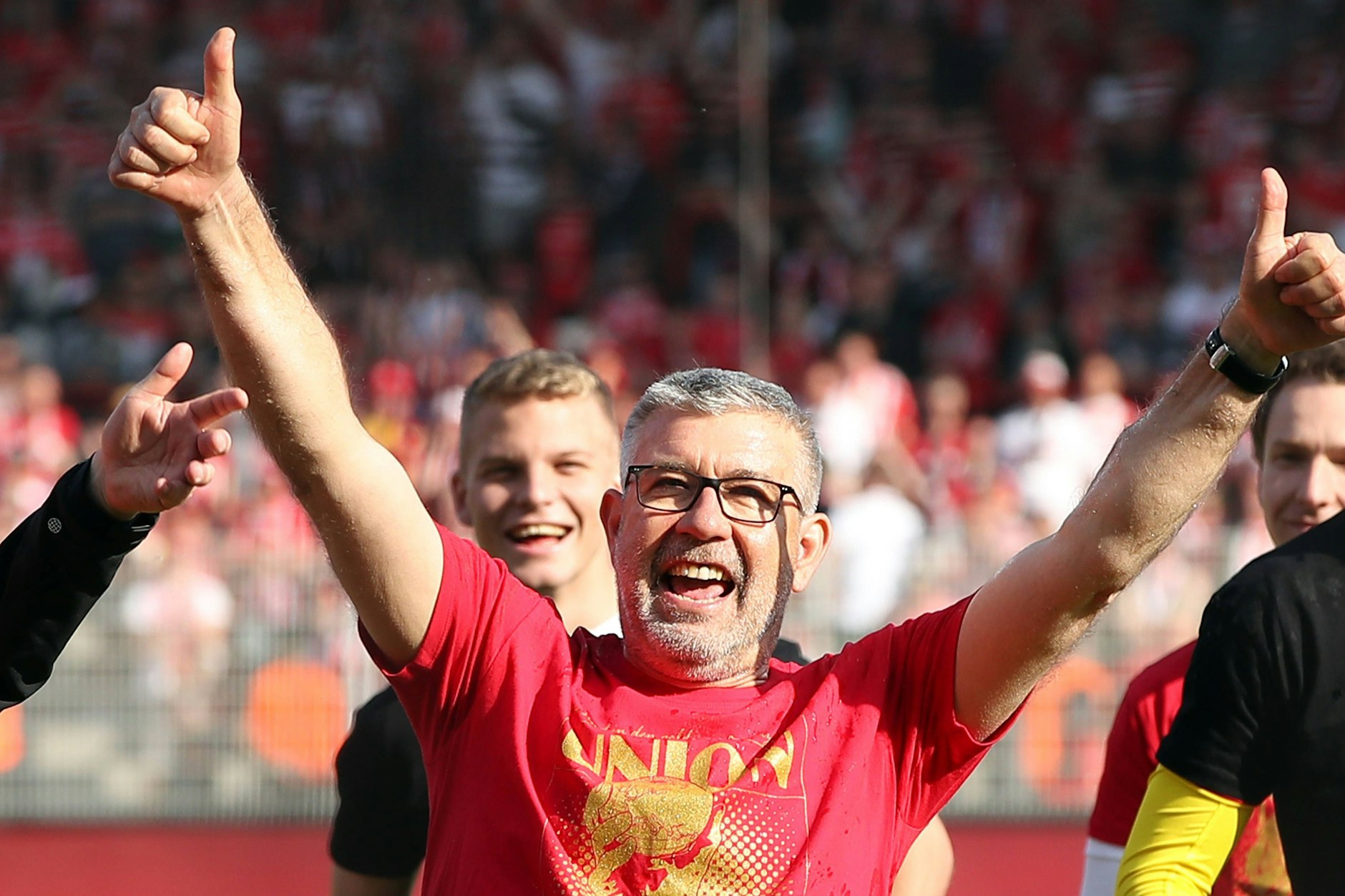 Auf dem Höhepunkt seiner Zeit beim 1. FC Union Berlin: Im Mai 2023 gelang Urs Fischer mit dem Verein die erstmalige Qualifikation für die Champions League.