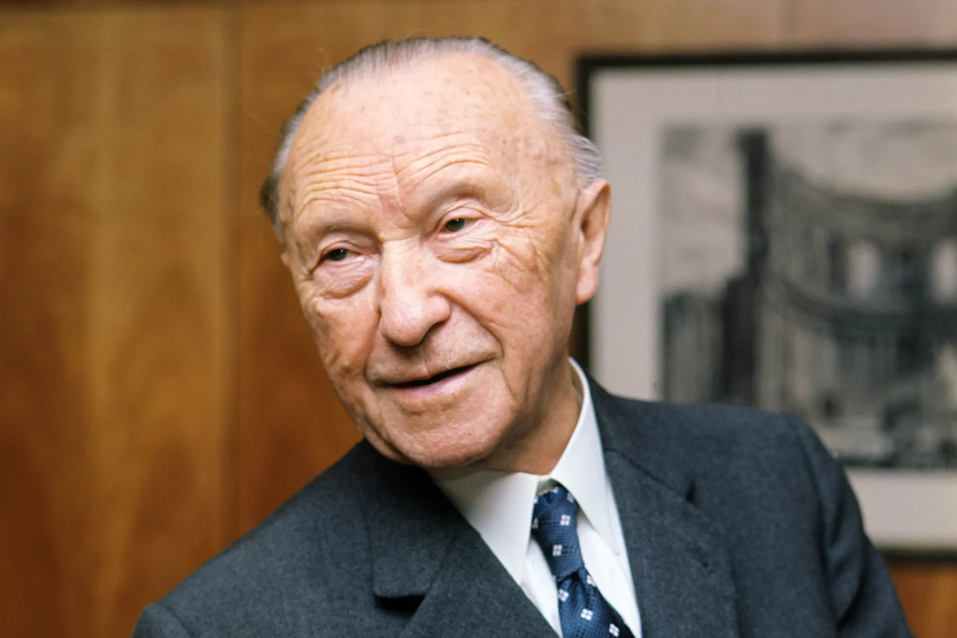 Konrad Adenauer (1876-1967), erster Kanzler der Bundesrepublik Deutschland, aufgenommen Anfang 1966.