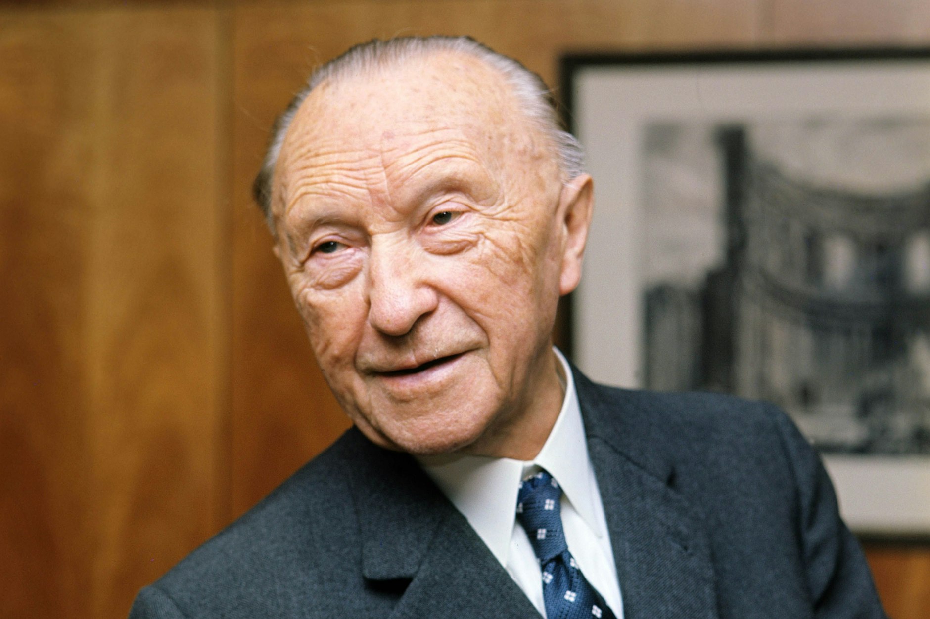 Konrad Adenauer (1876-1967), erster Kanzler der Bundesrepublik Deutschland, aufgenommen Anfang 1966.