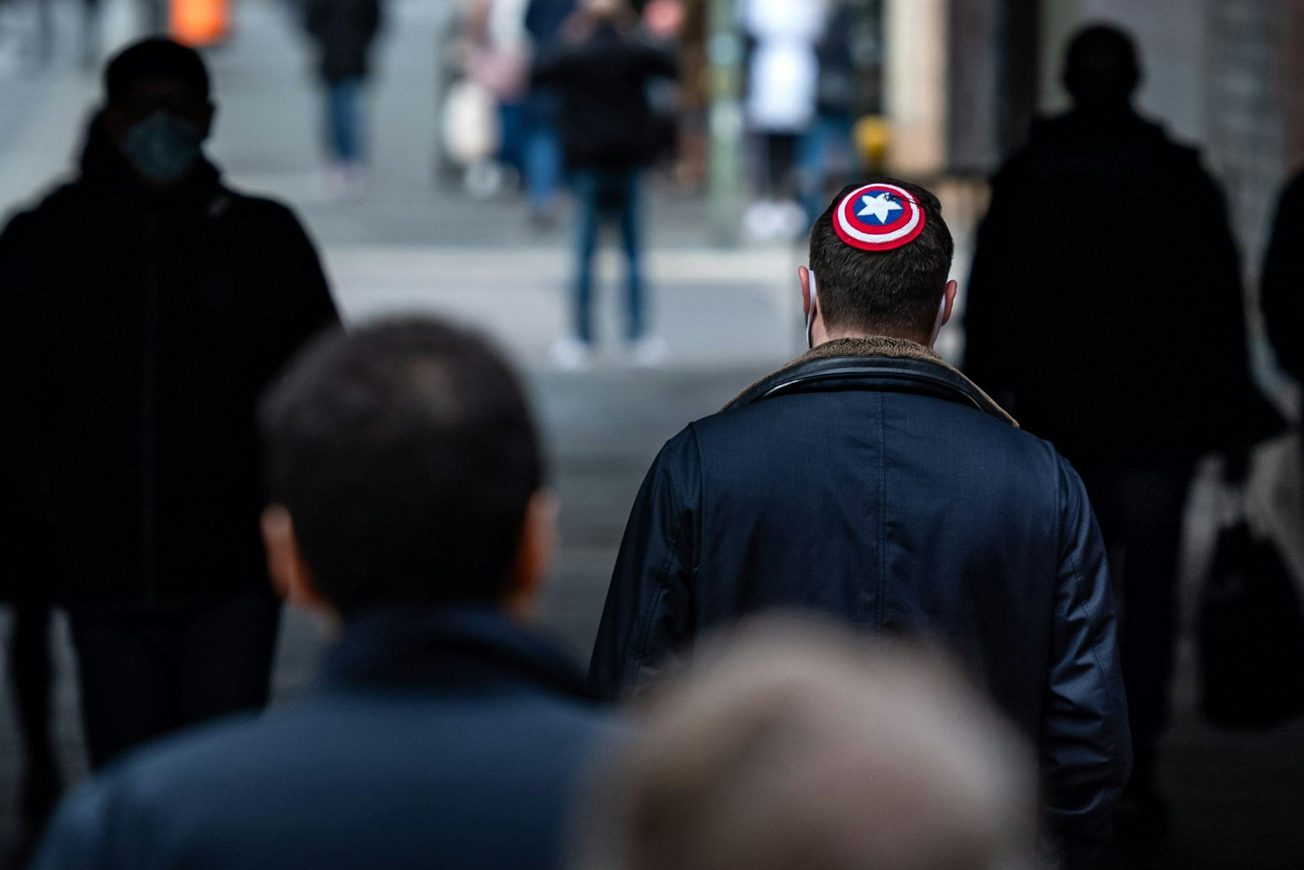 Ein Jude mit einer Kippa in Berlin.