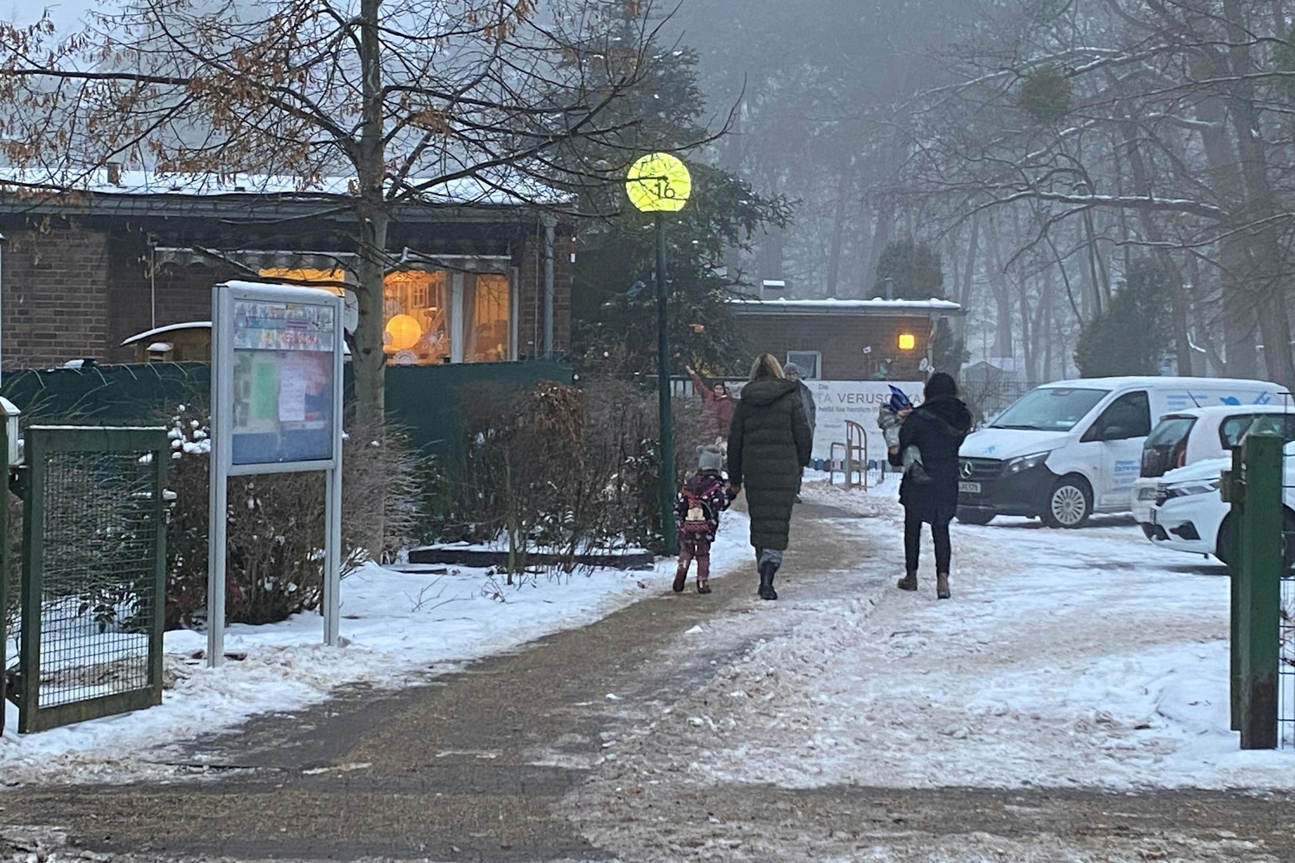 Die Kita „Veruschka“ in Berlin-Wannsee&nbsp;– dort herrscht an den Streiktagen Notbetreuung.