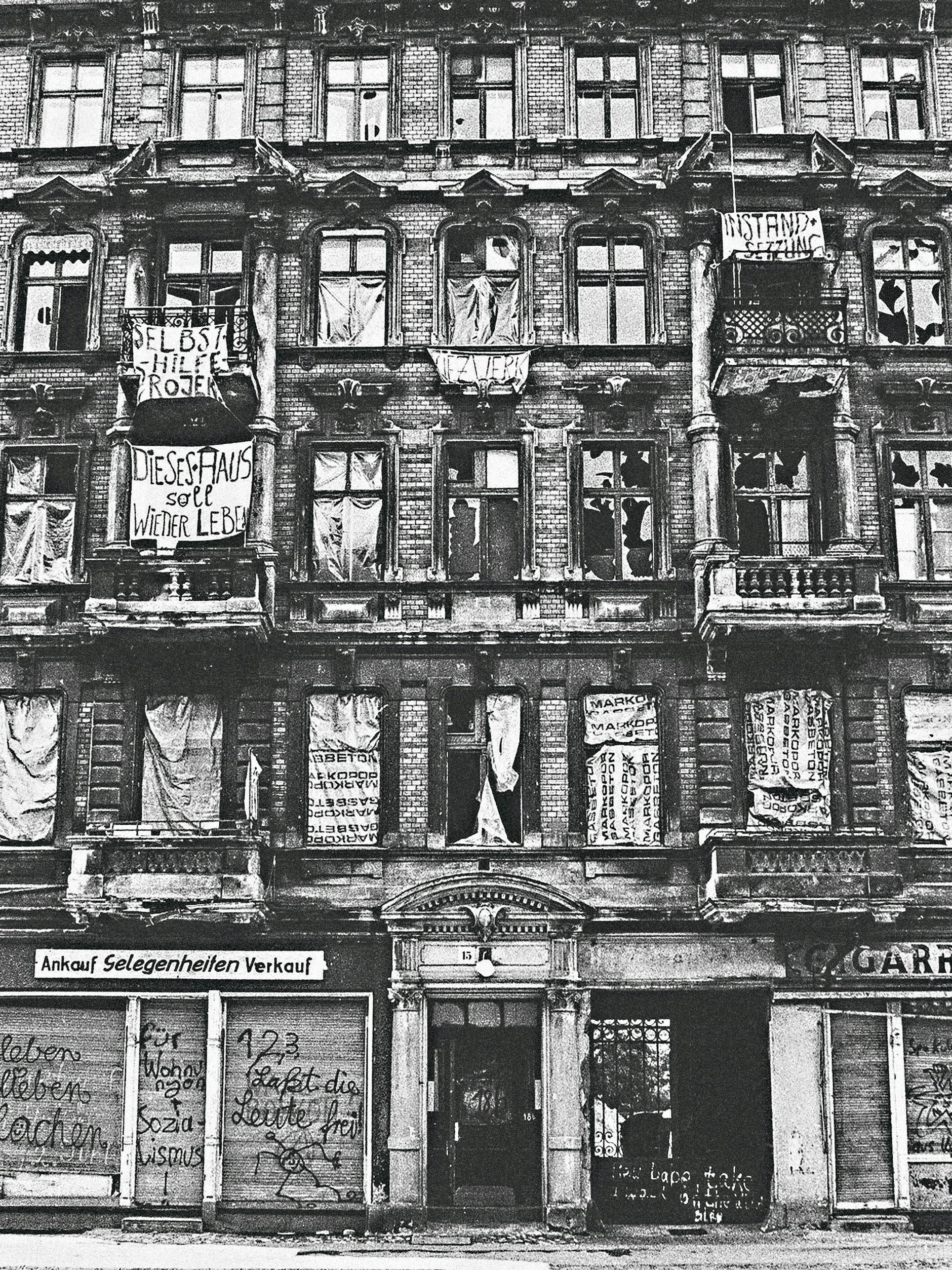 Ein besetztes Haus in der Admiralstraße 1981/82.