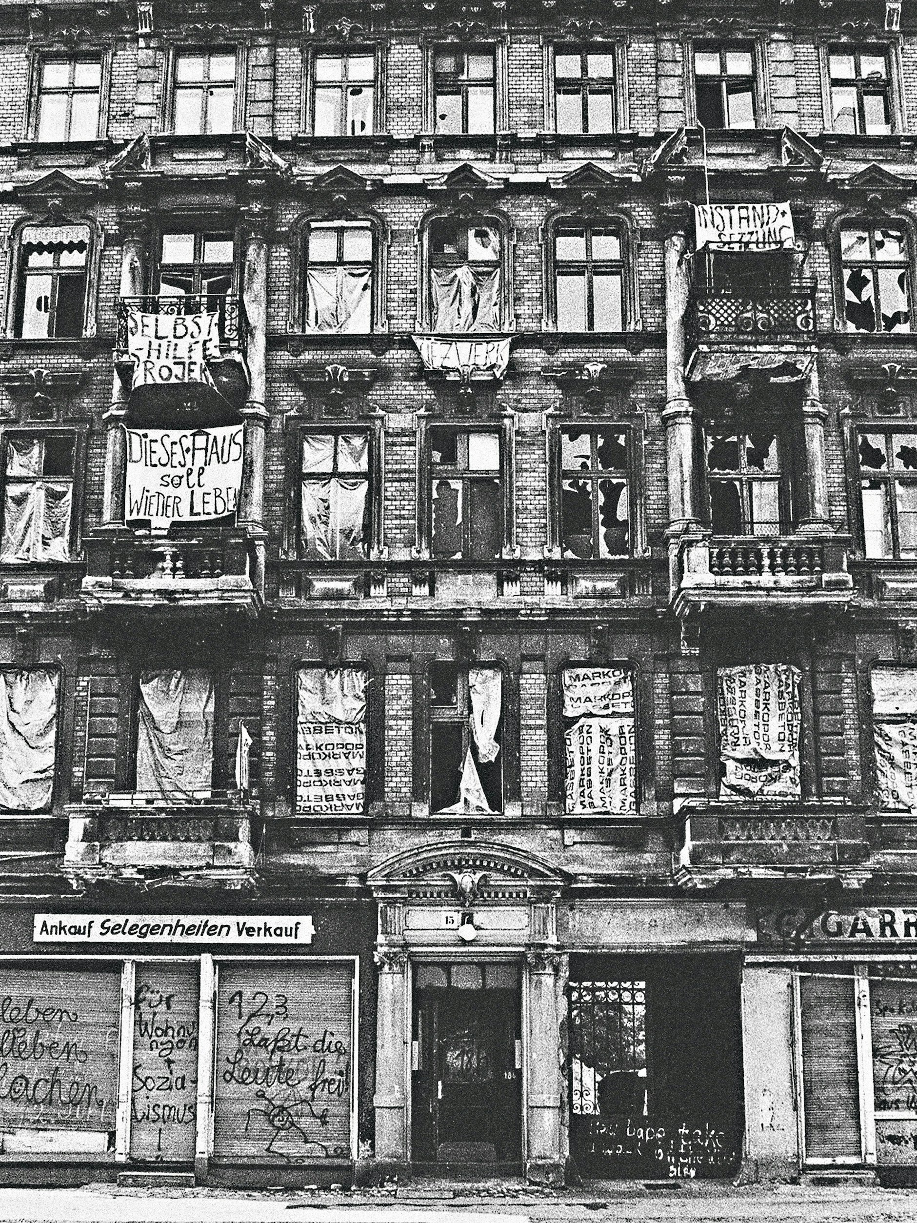 Ein besetztes Haus in der Admiralstraße 1981/82.