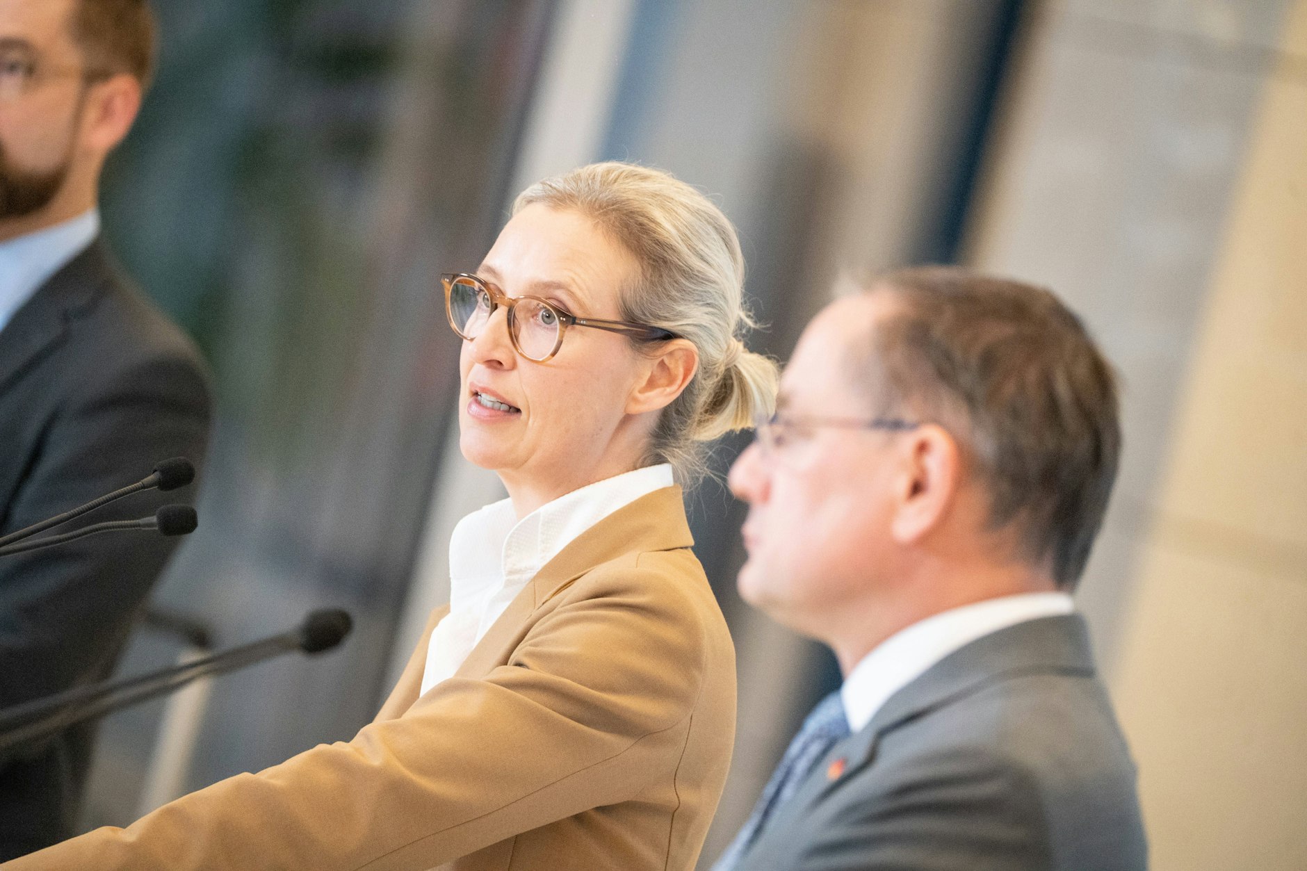 Die Parteivorsitzenden der AfD, Alice Weidel und Tino Chrupalla