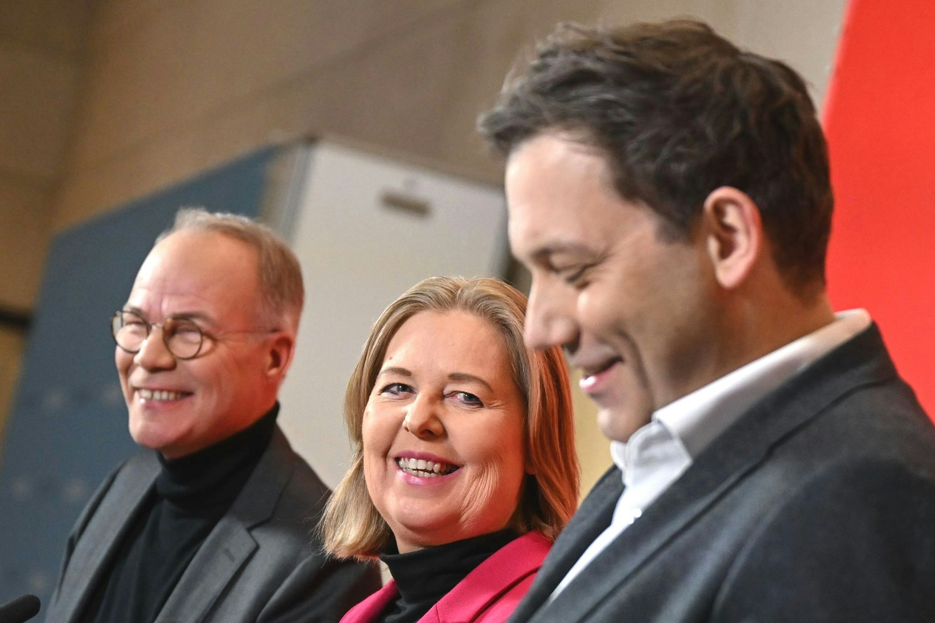Die SPD-Spitze: Matthias Miersch, Bärbel Bas und Lars Klingbeil (v.l.n.r.)