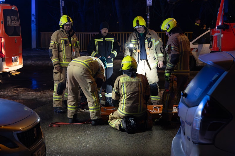 Berliner Feuerwehr rettet Mensch aus dem eiskalten Wasser