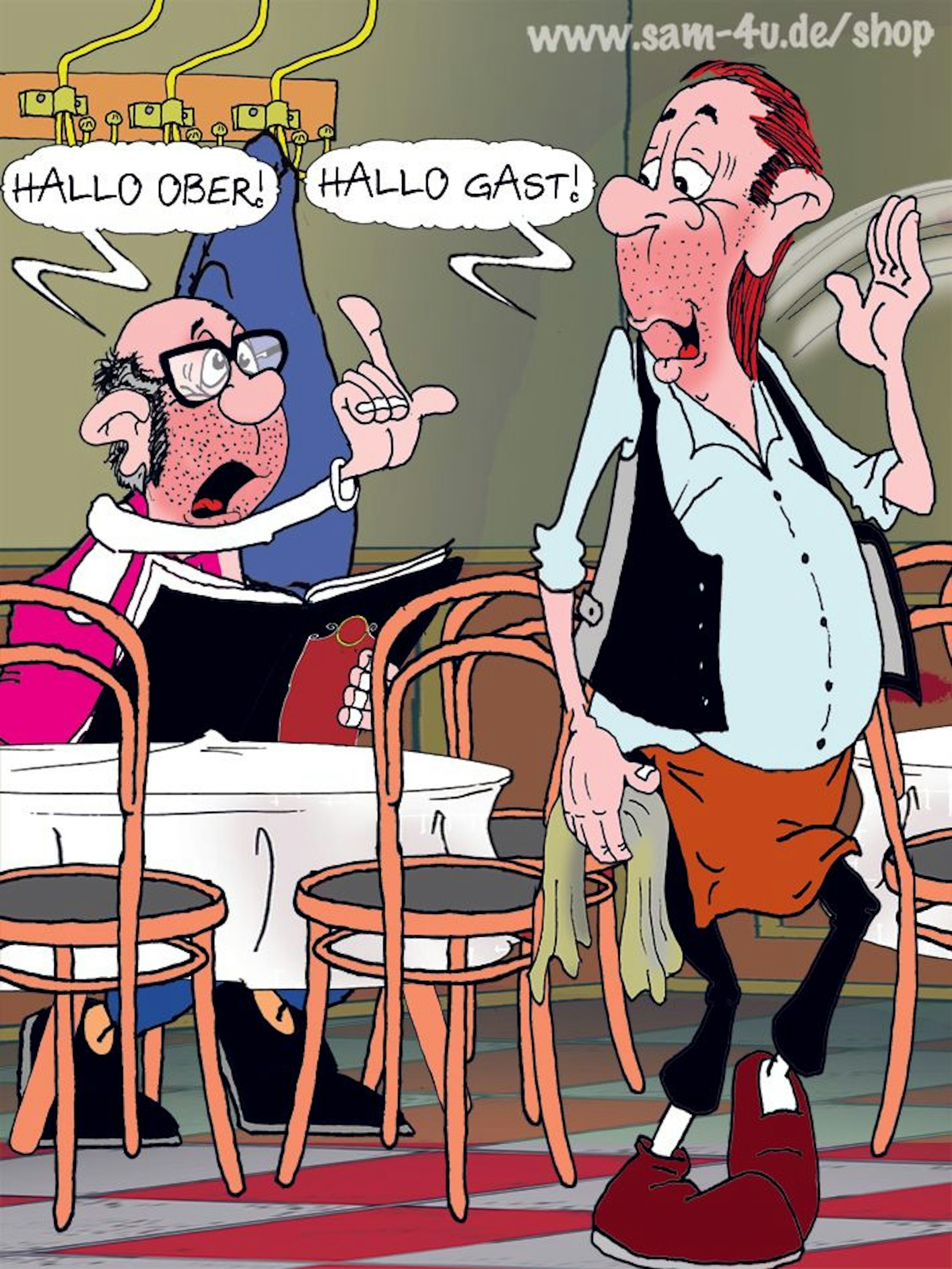 Der Cartoon des Tages kommt auch heute von unserem Zeichner Sam Paff aus Berlin. mit seinem Berliner Humor bringt er Sie garantiert zum Schmunzeln.