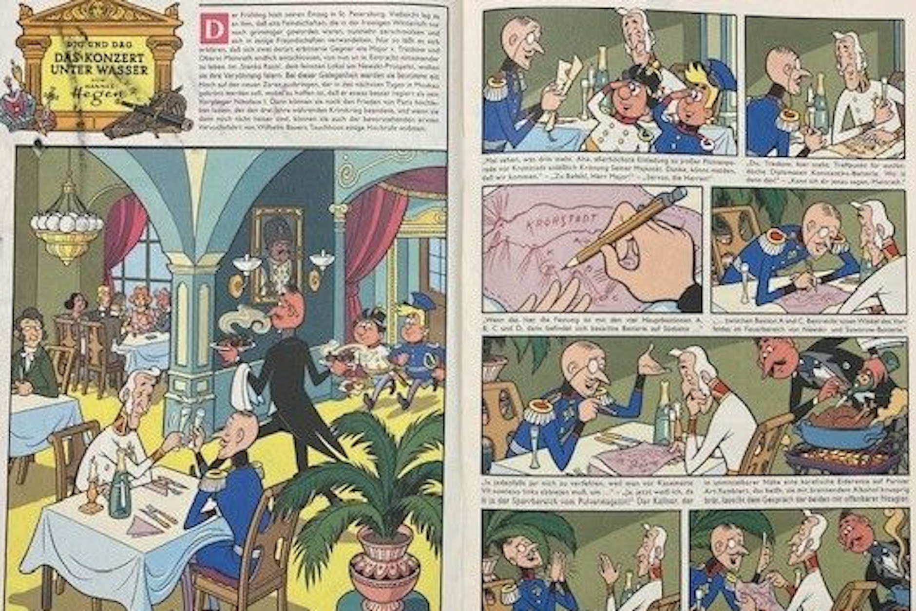 Die erste Doppelseite des letzten Digedags-Abenteuers.