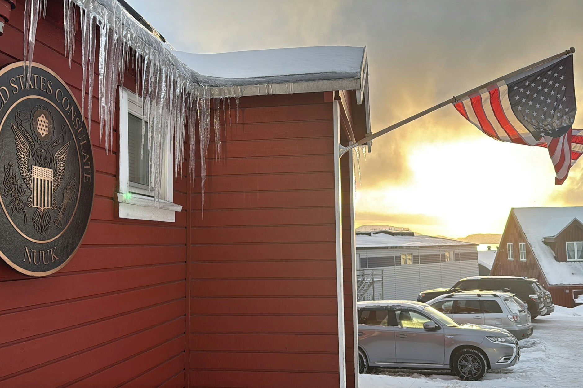Das Konsulat der USA in Nuuk. Vielleicht weht nicht nur dort bald die amerikanische Flagge.