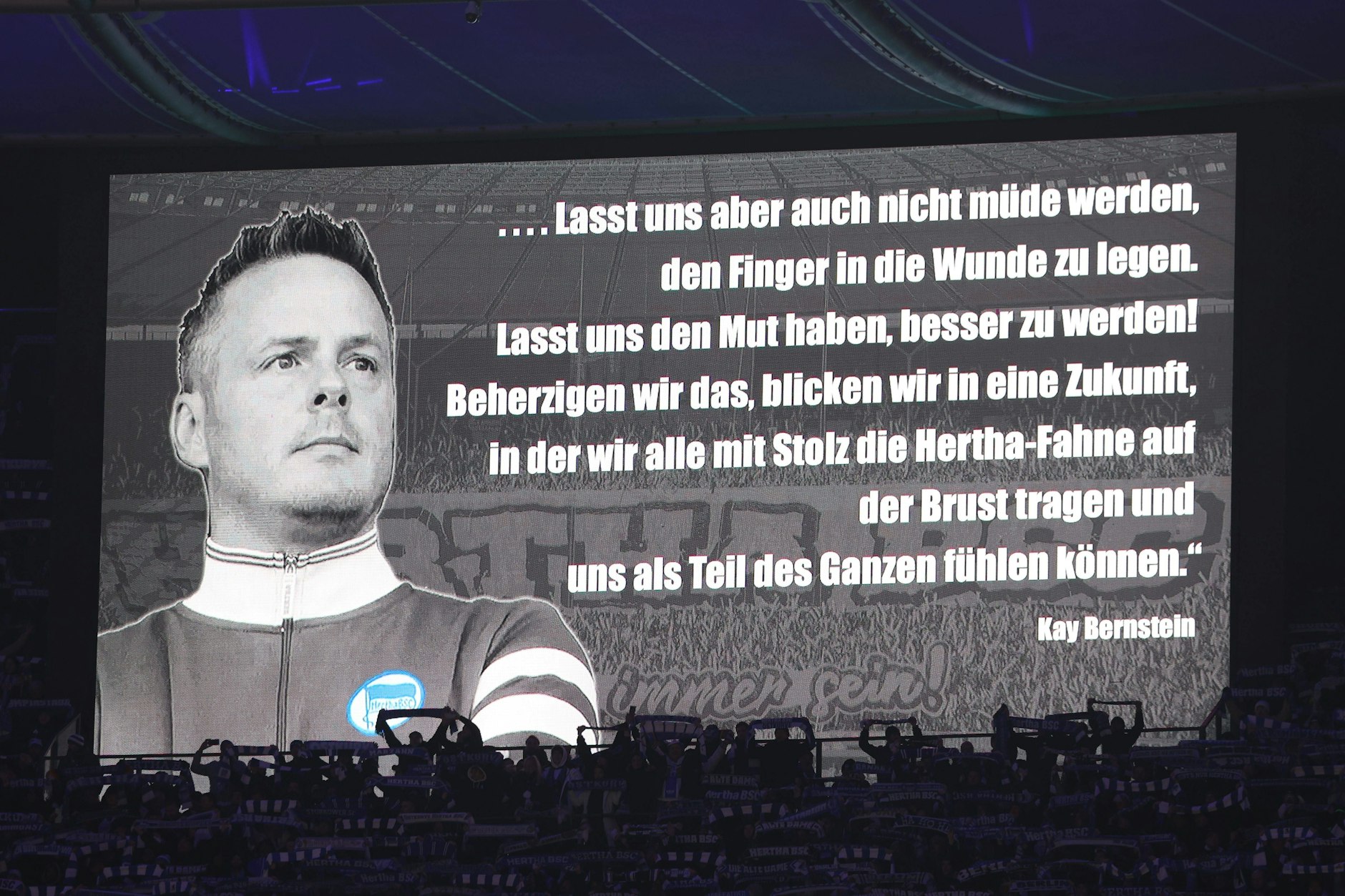 Hertha BSC erinnert an seinen charismatischen, jungen Präsidenten Kay Bernstein, der am 16. Januar 2024 mit nur 43 Jahren erstarb.