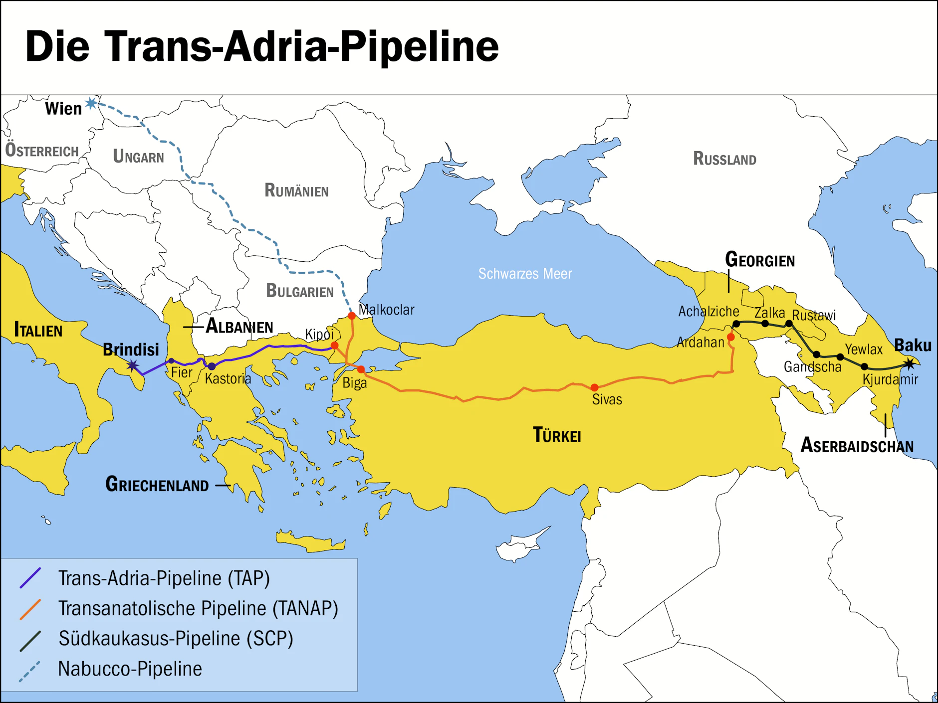 Trans-Adria-Pipeline: Aserbaidschan liefert erstmals Gas nach Deutschland