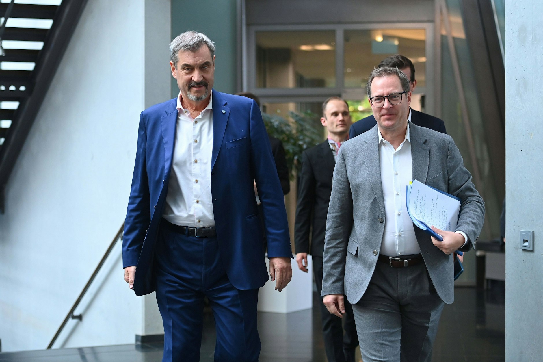 Markus Söder und Martin Huber sind für eine Fusionierung der deutschen Bundesländer.