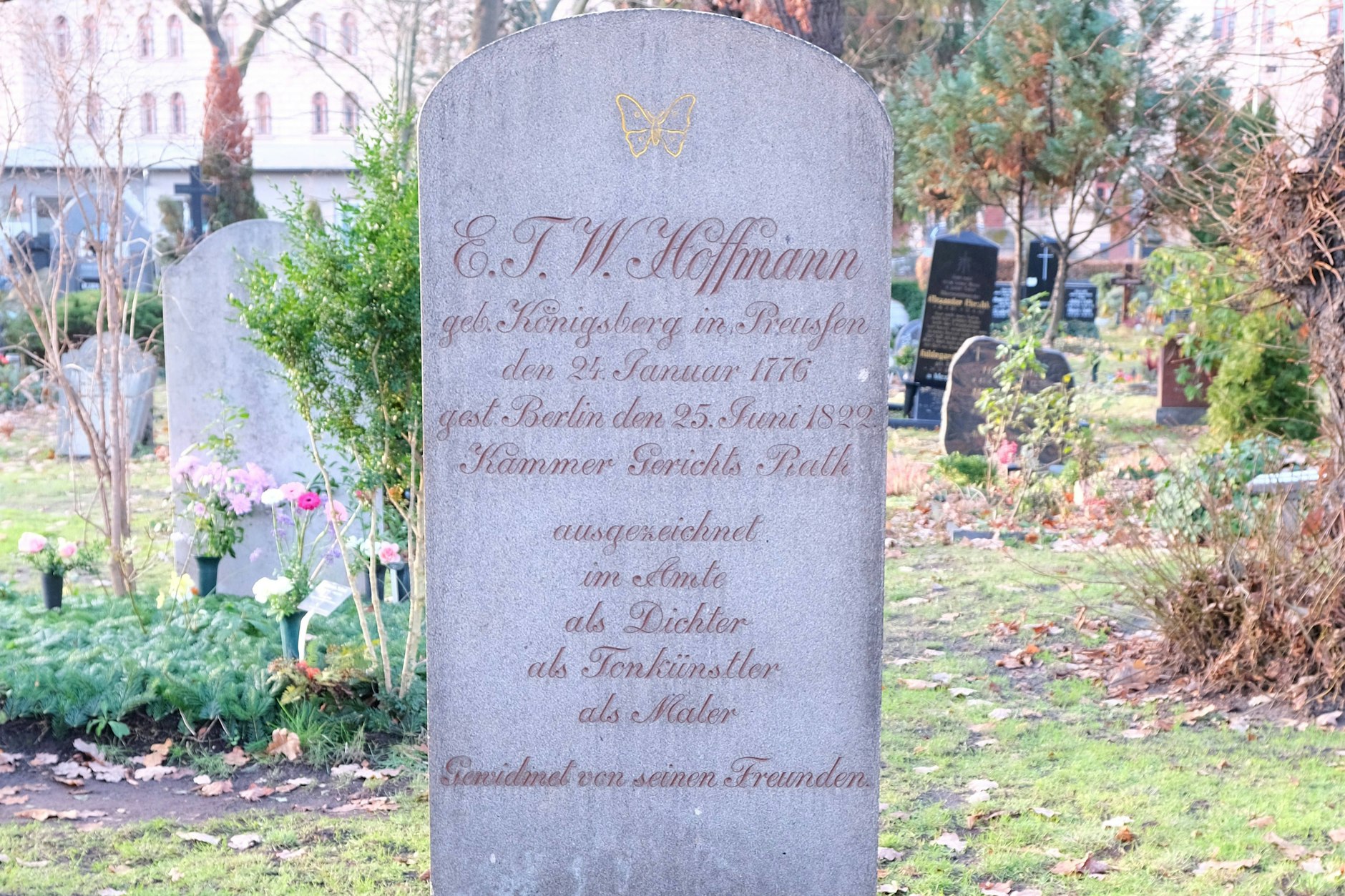 Grab von E.T.A. Hoffmann auf dem Friedhof III der Jerusalems- und Neuen Kirchengemeinde vor dem Halleschen Tor