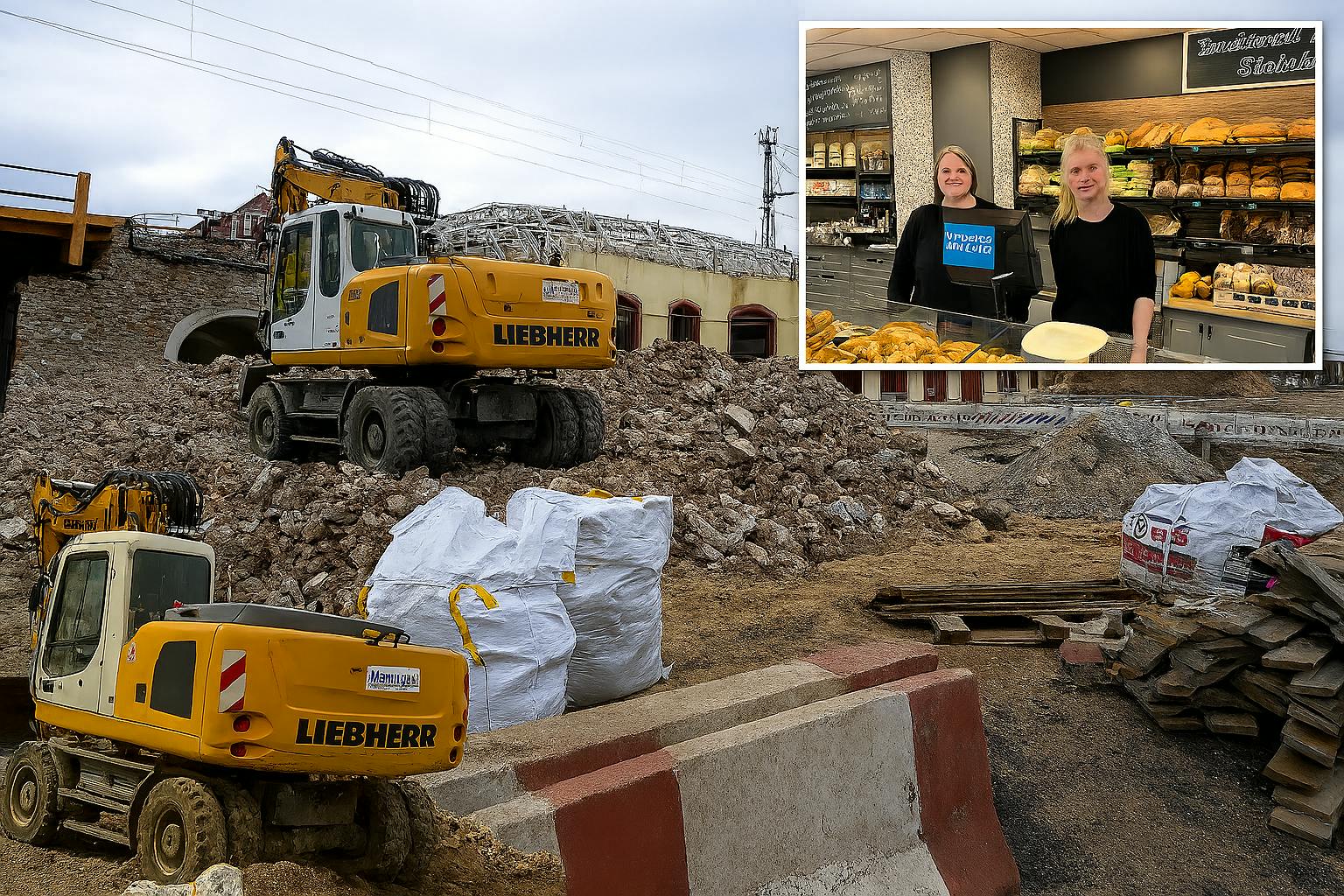 In Köpenick wird an vielen Stellen gebaggert, wie hier am Bahnhof. Viele Menschen leiden unter den Bauarbeiten.