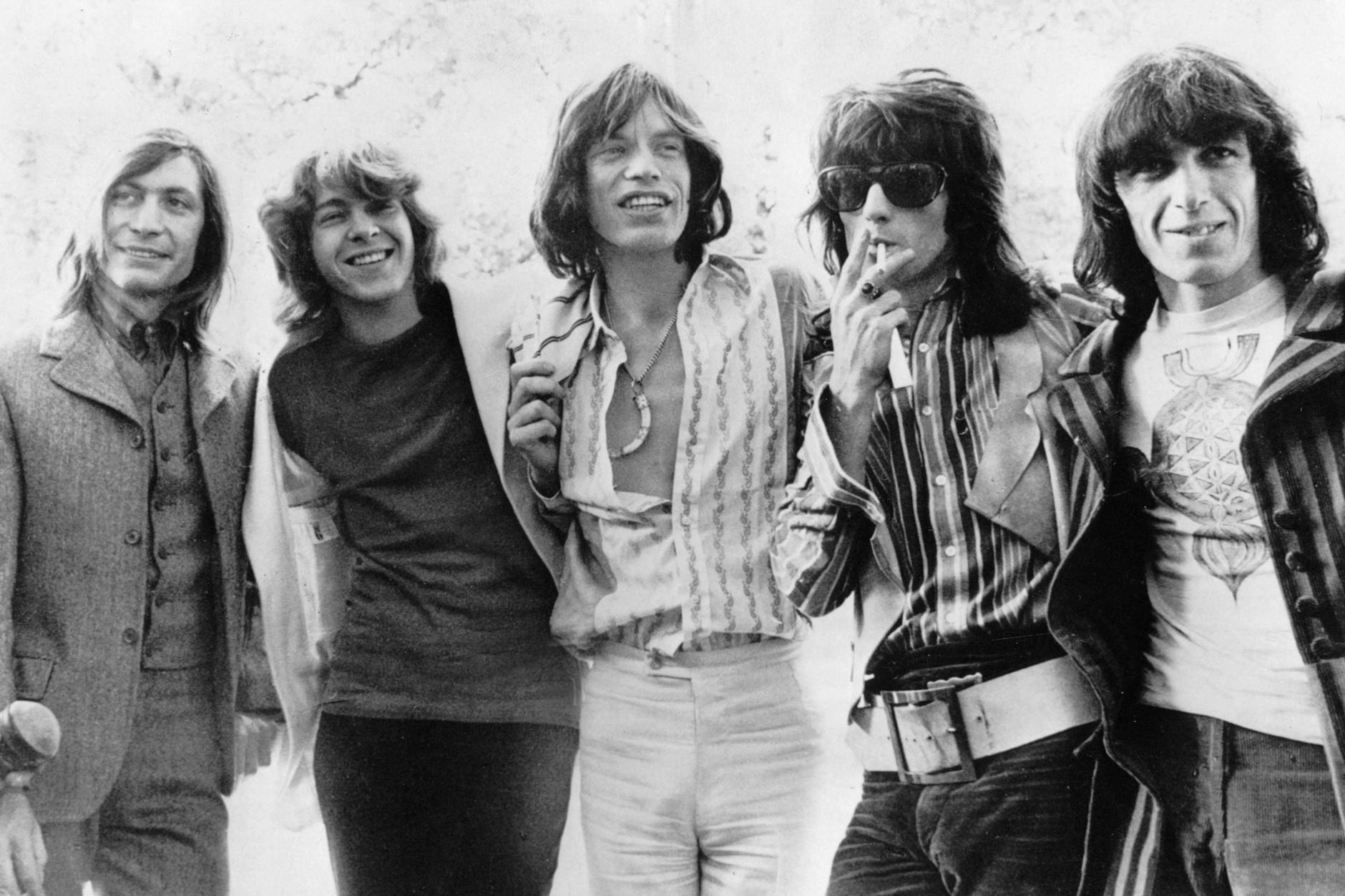 Mick Jagger (M.) mit den Rolling Stones in den 70er-Jahren